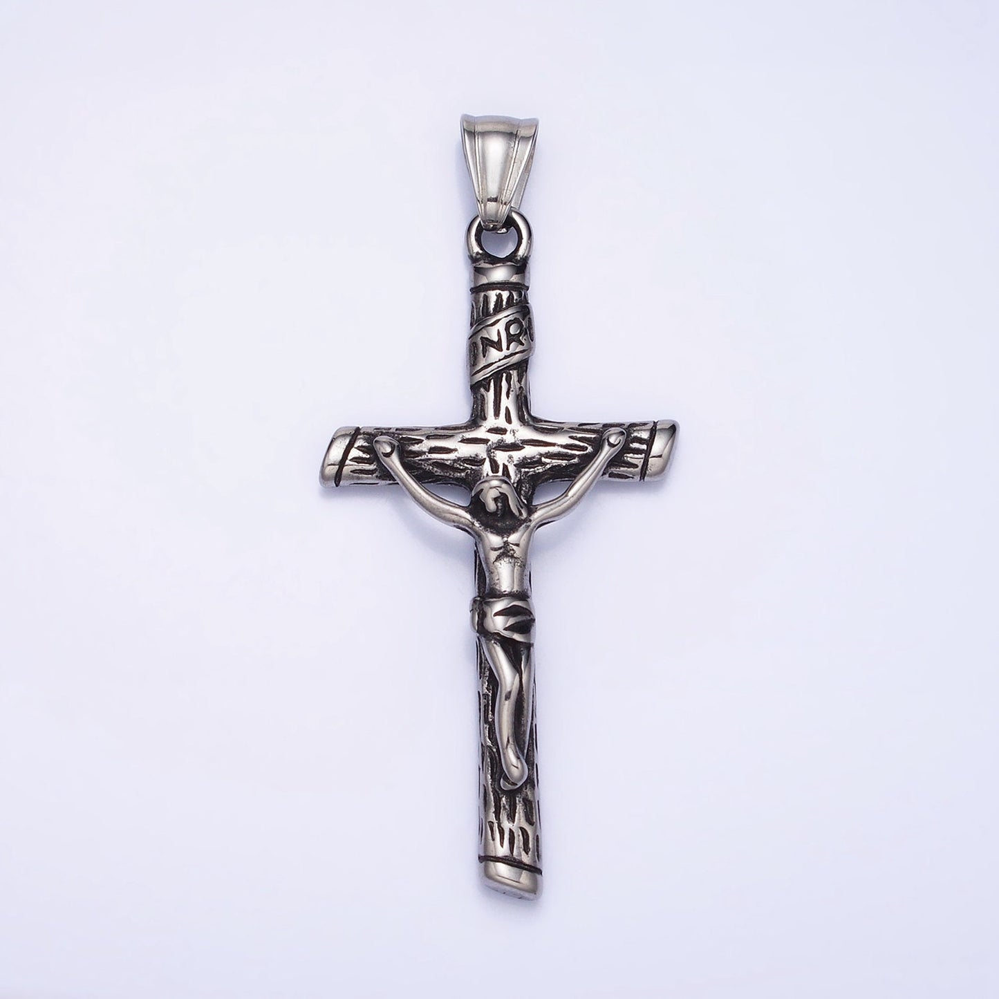 Men Cross Charm Stainless Steel Crucifix Charm in Gold Silver Color Religious Heavy Hard Pendant Lead Nickel Free Tarnish Free |