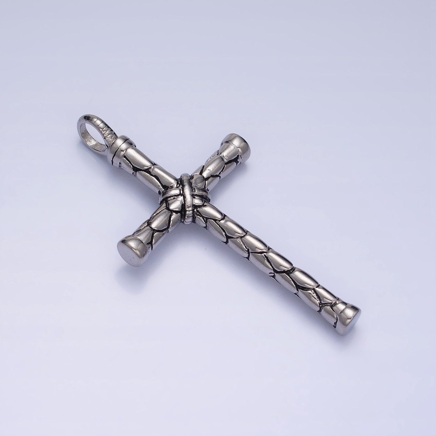 Men Cross Charm Stainless Steel Dangle Charm in Gold Silver Color Religious Heavy Hard Pendant Lead Nickel Free Tarnish Free | P-1143