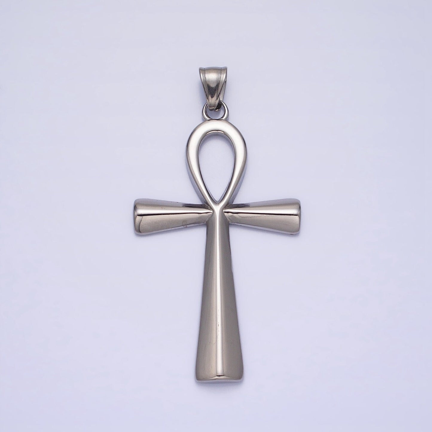 Stainless Steel Religious Ankh Cross Pendant in Silver Gold | P-1085 P-1086