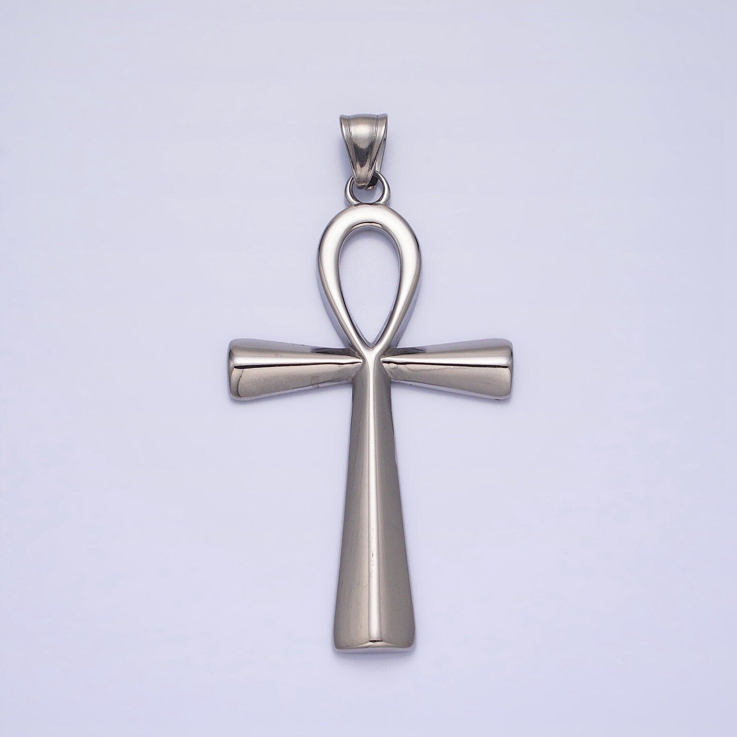 Stainless Steel Religious Ankh Cross Pendant in Silver Gold | P-1085 P-1086