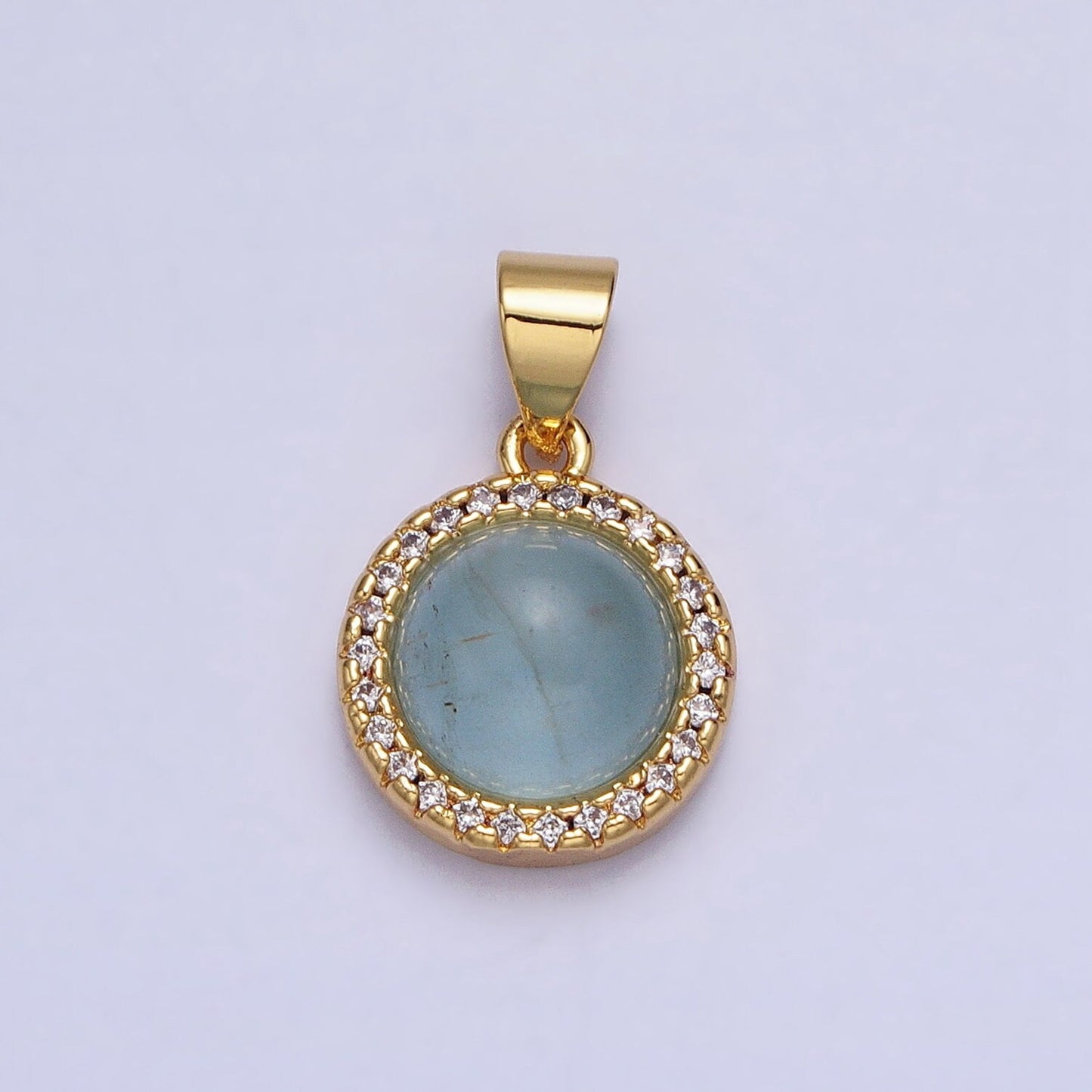 24K Gold Filled Rose Quartz, Aventurine, Labradorite, Blue Agate, Amethyst Square Pendant Geometric Jewelry Charm | AA183