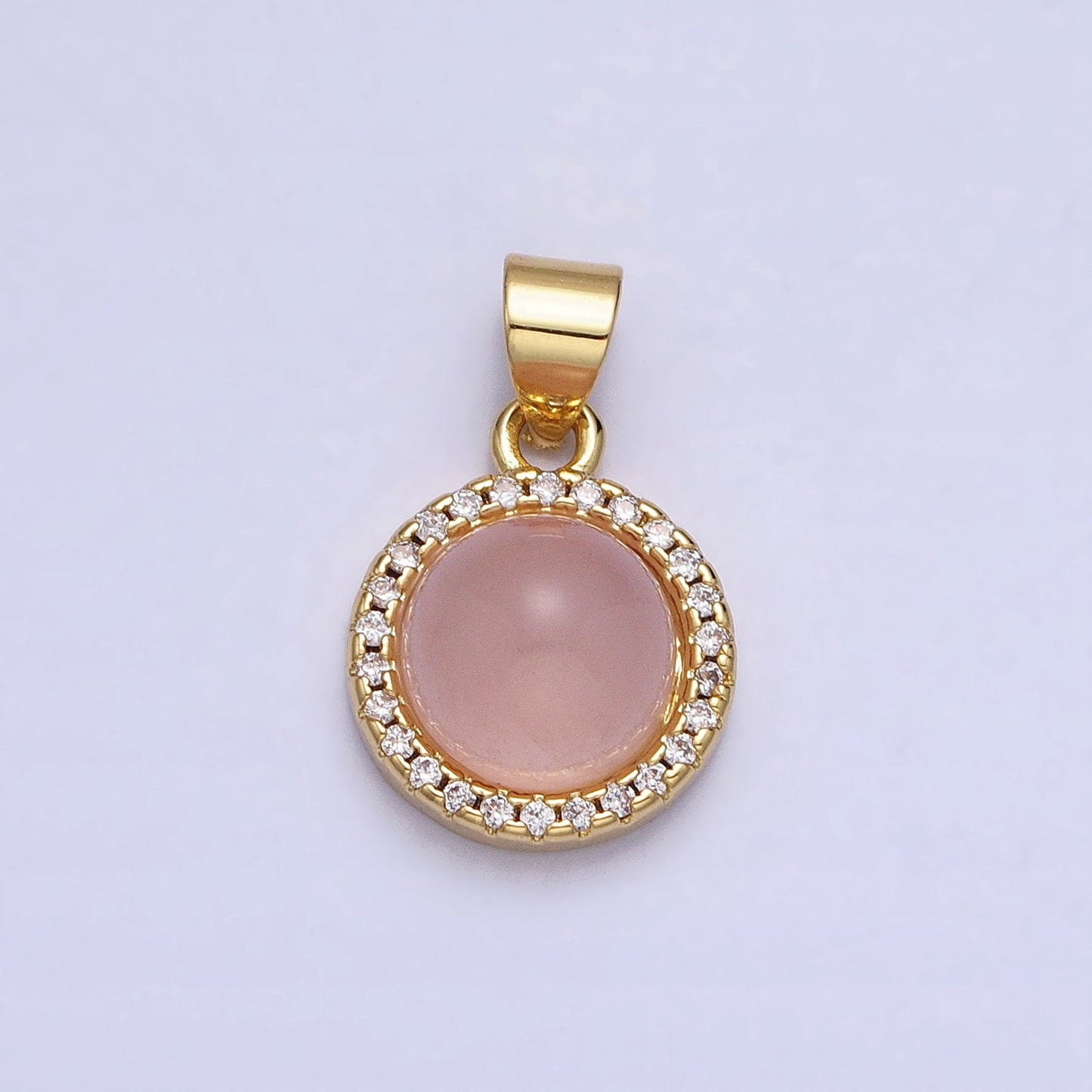 24K Gold Filled Rose Quartz, Aventurine, Labradorite, Blue Agate, Amethyst Square Pendant Geometric Jewelry Charm | AA183