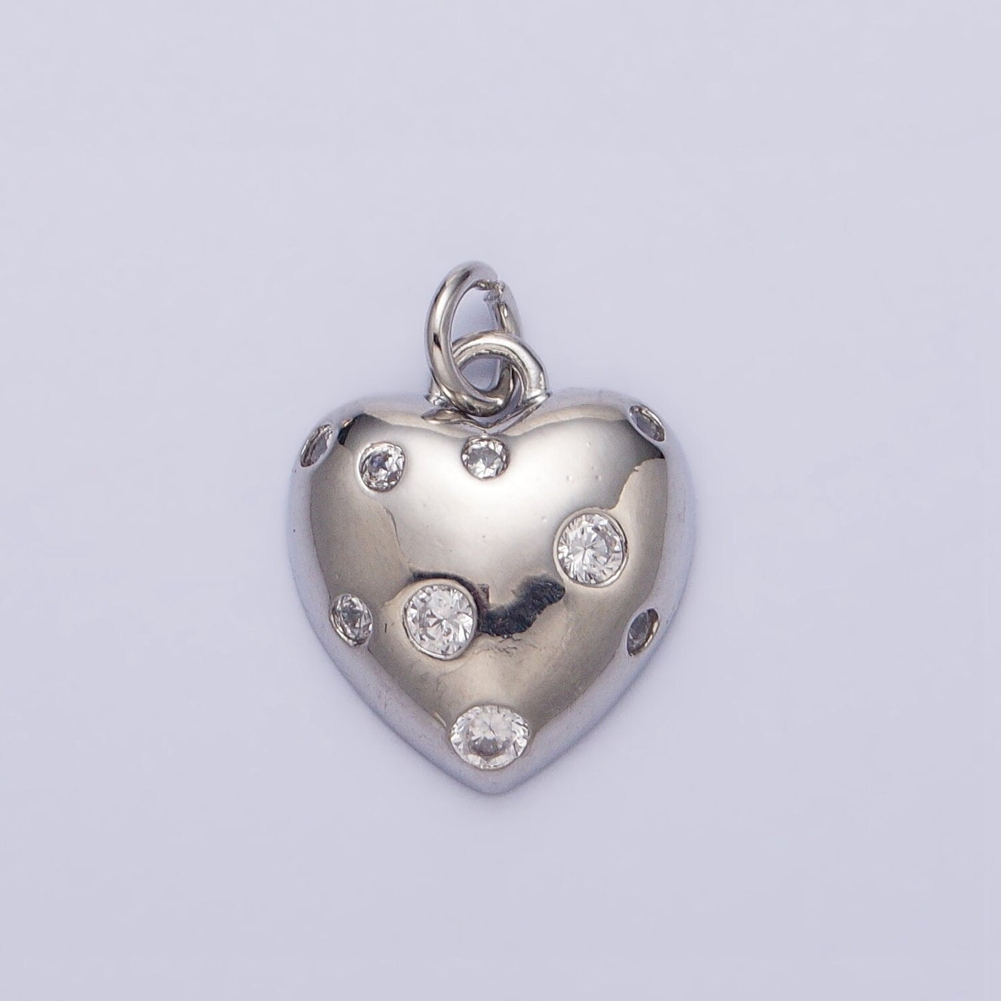 Mini Heart Gold Charm, Bubble Charm, Bubble Pendant, Bubble Geometric Love Charm, Tiny CZ Charm 16k Gold Filled AC508