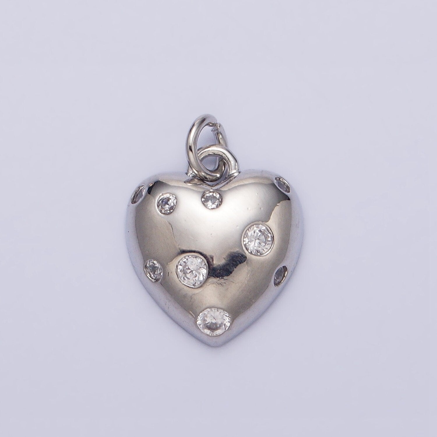 Mini Heart Gold Charm, Bubble Charm, Bubble Pendant, Bubble Geometric Love Charm, Tiny CZ Charm 16k Gold Filled AC508