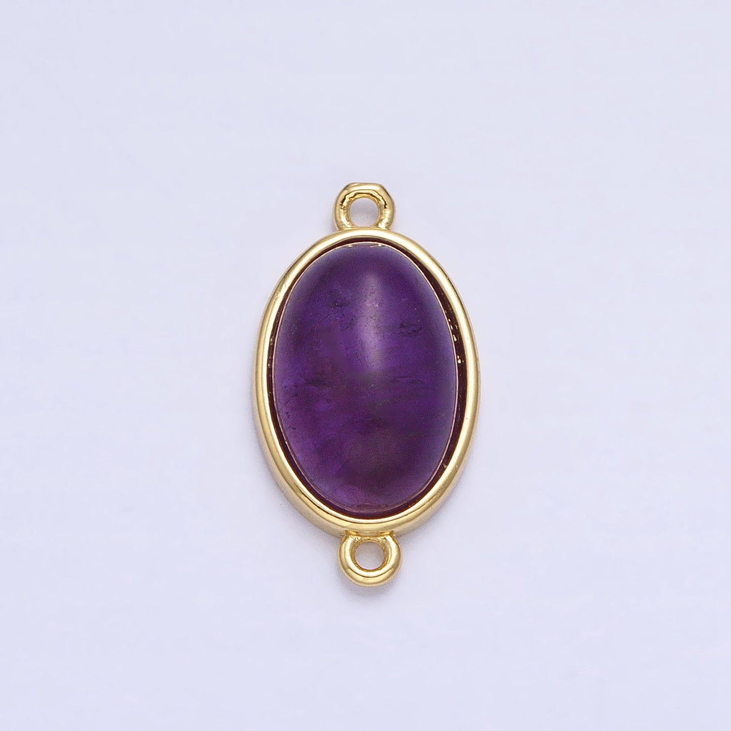 Oval Rose Quartz Link Connector in 24k Gold Filled Charm Connector Nature Healing Stone Cabochon Link Connector Y-838