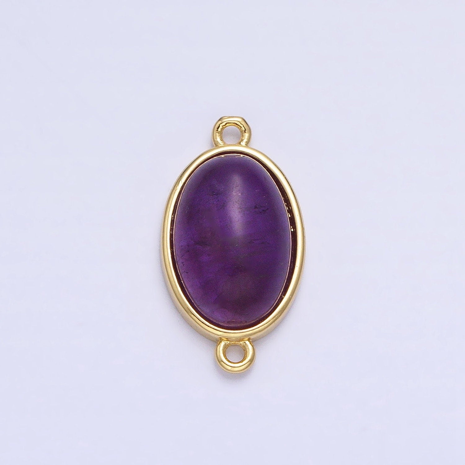 Oval Rose Quartz Link Connector in 24k Gold Filled Charm Connector Nature Healing Stone Cabochon Link Connector Y-838