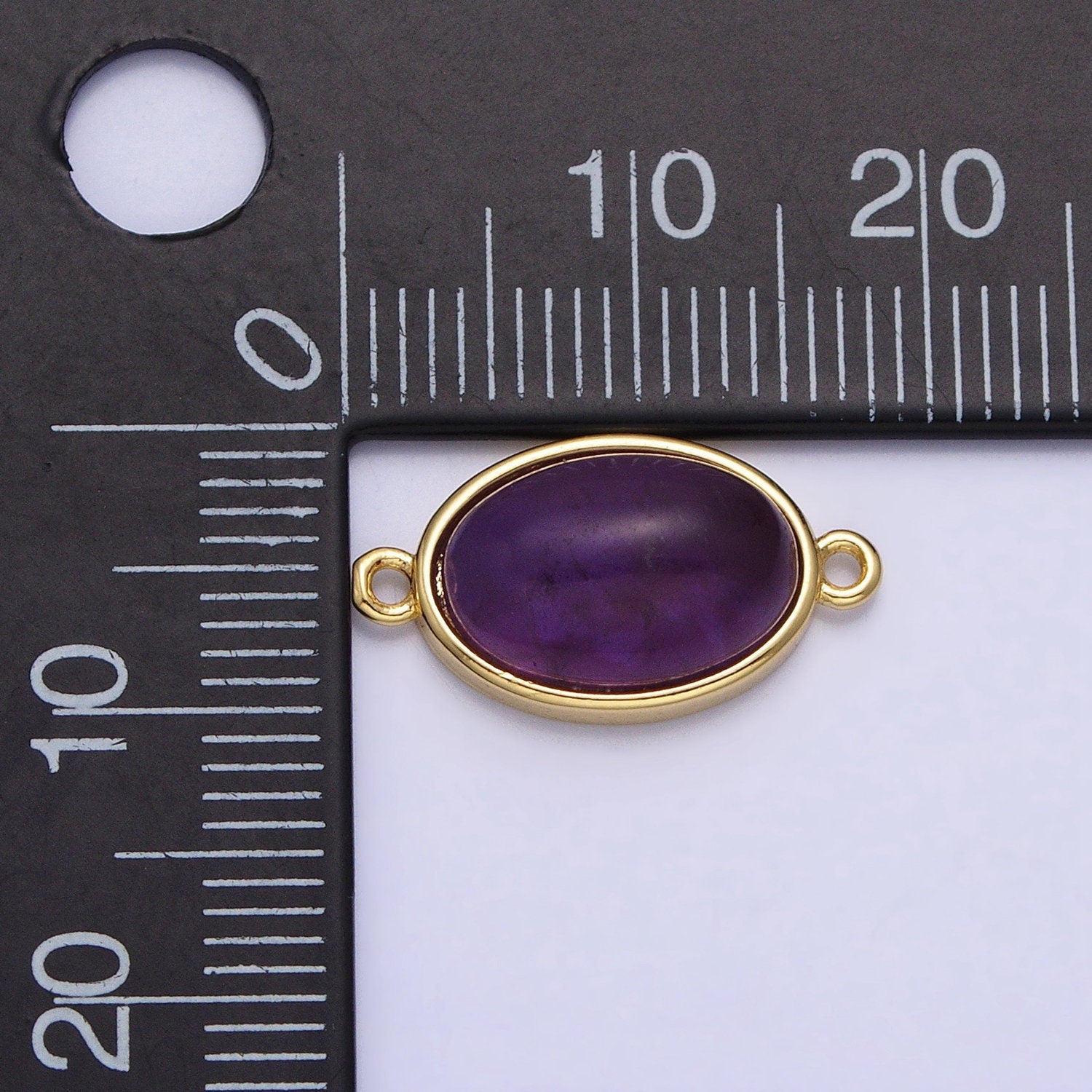 Oval Rose Quartz Link Connector in 24k Gold Filled Charm Connector Nature Healing Stone Cabochon Link Connector Y-838
