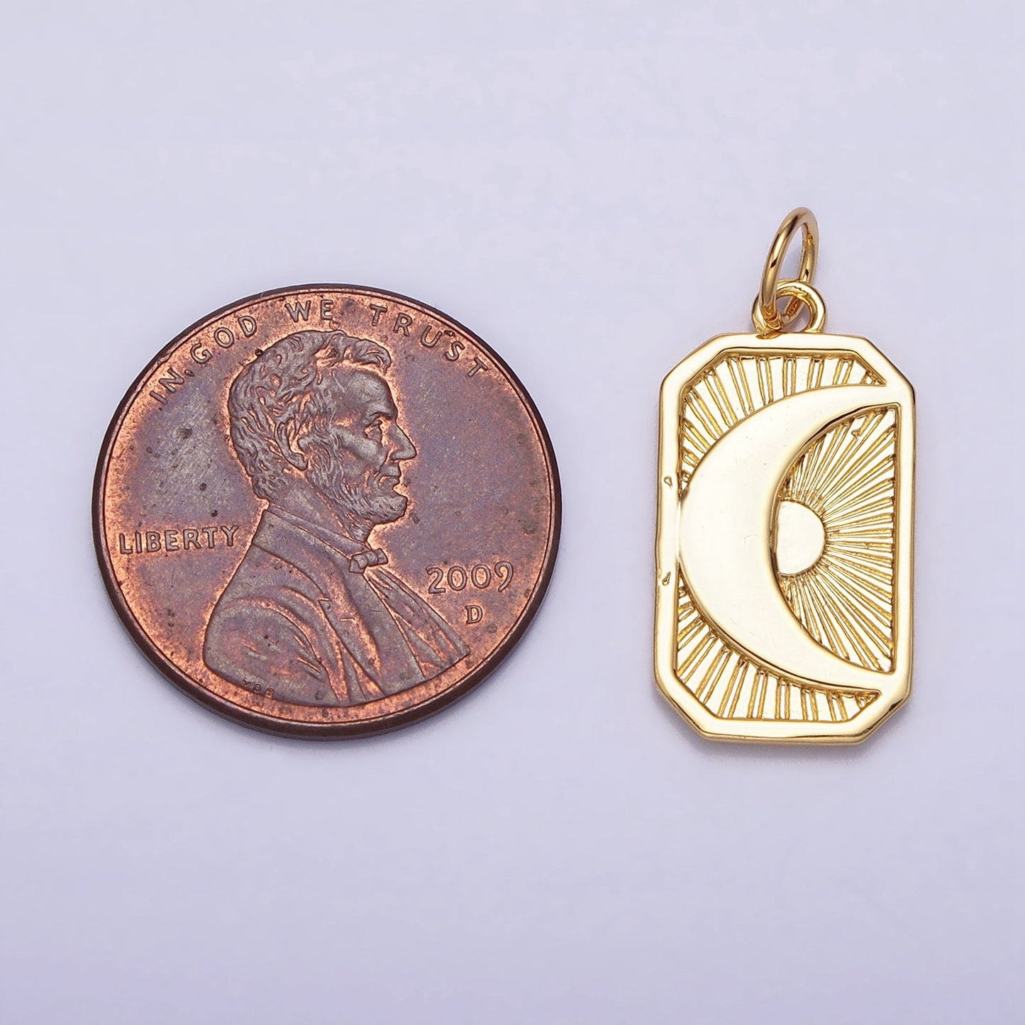 Dainty Tag Pendant Celestial Jewelry Necklace Component Supply Gold Silver Crescent Moon Celestial Charm Jewelry AC591