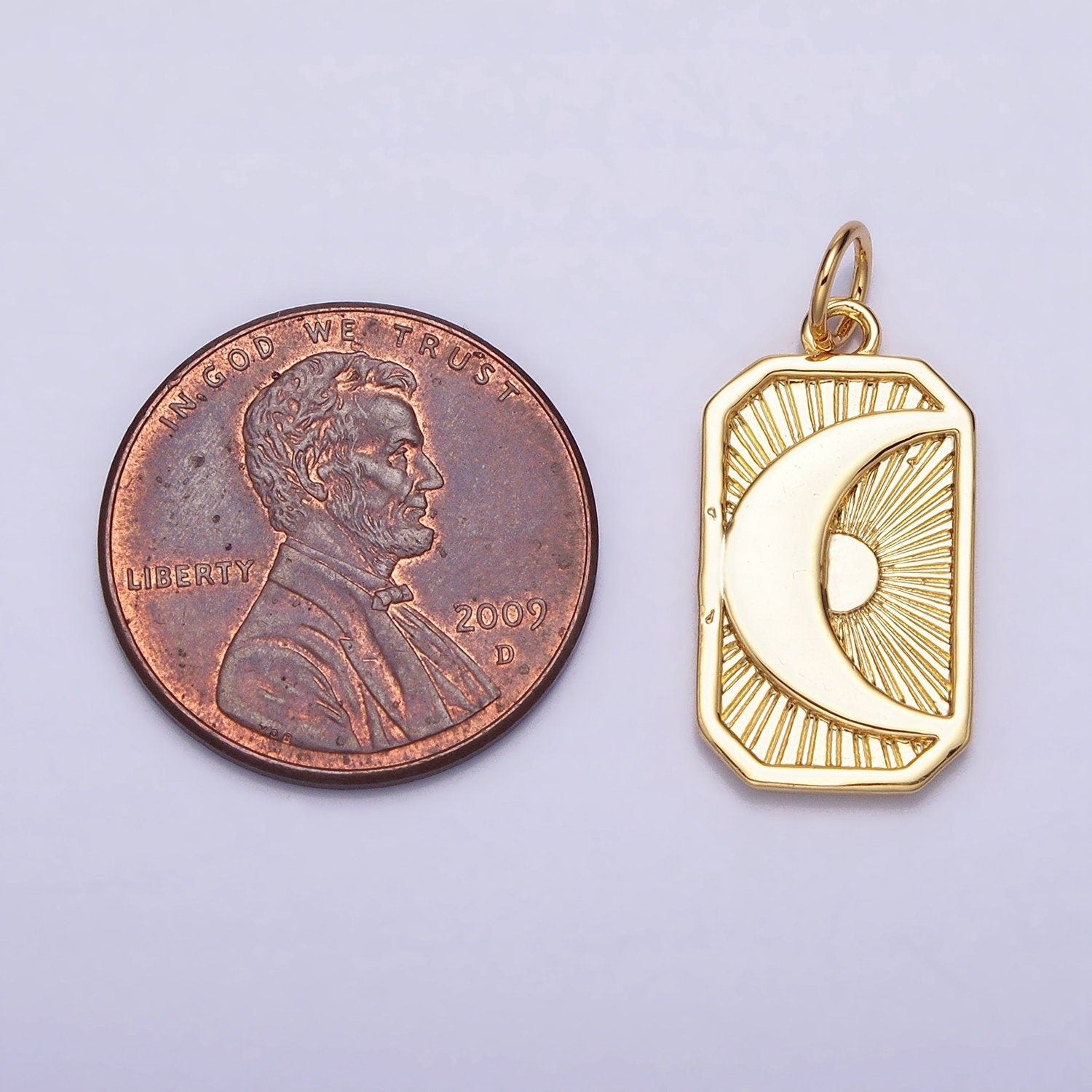 Dainty Tag Pendant Celestial Jewelry Necklace Component Supply Gold Silver Crescent Moon Celestial Charm Jewelry AC591