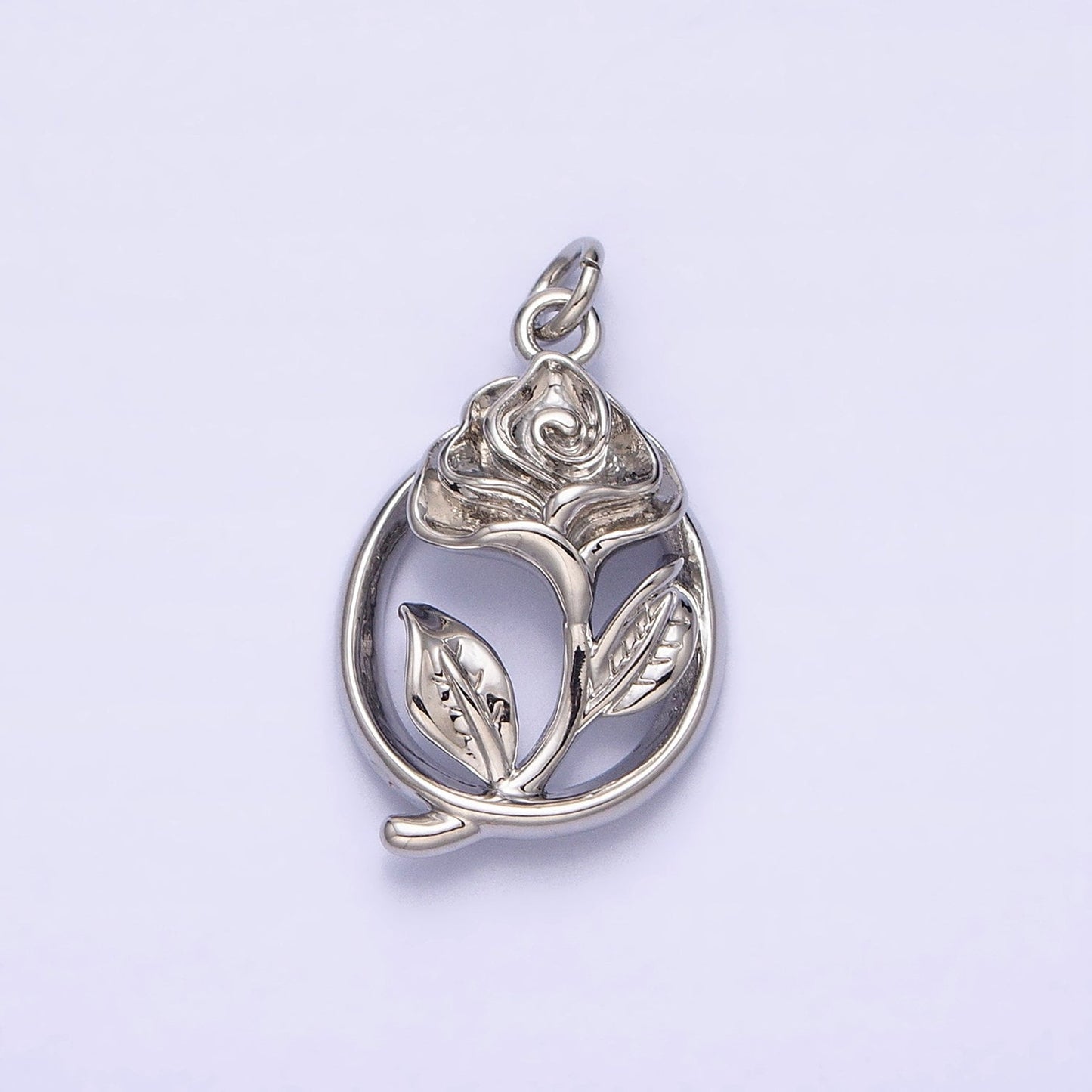 16K Gold Filled Open Flower Rose Charm | AC-477