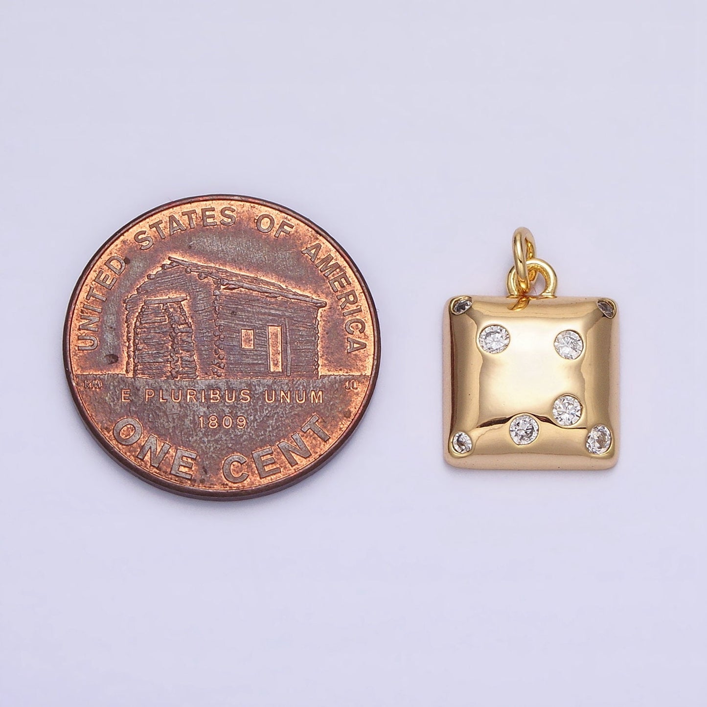 Gold Charm, Bubble Charm, Bubble Pendant, Bubble Square Charm, Tiny Bubble Charm 16k Gold Filled AC471