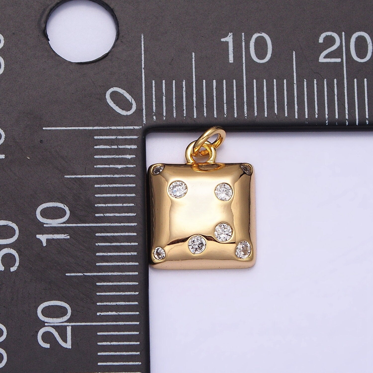 Gold Charm, Bubble Charm, Bubble Pendant, Bubble Square Charm, Tiny Bubble Charm 16k Gold Filled AC471