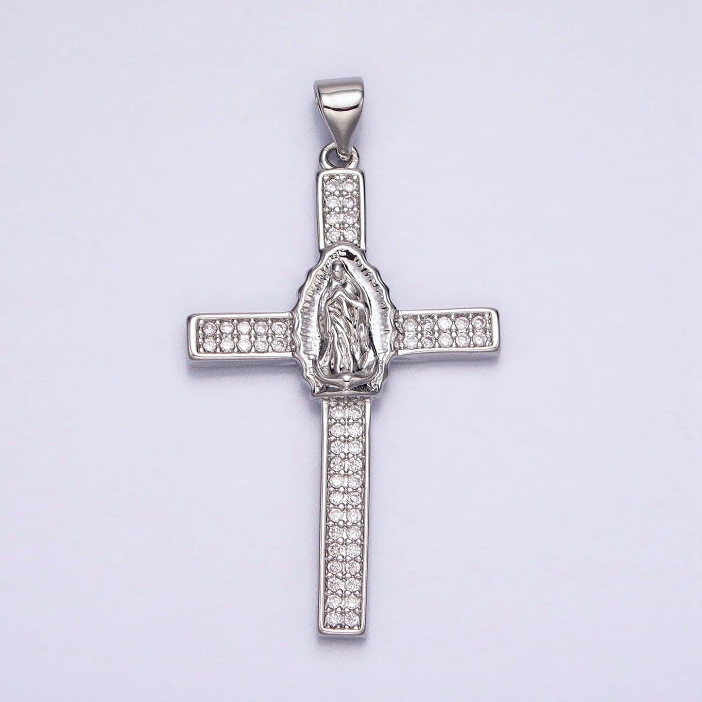 16k Gold Filled Lady Guadalupe Virgin Mary Cross Necklace Pendant Cross Charm Catholic Religious Jewelry Supply
