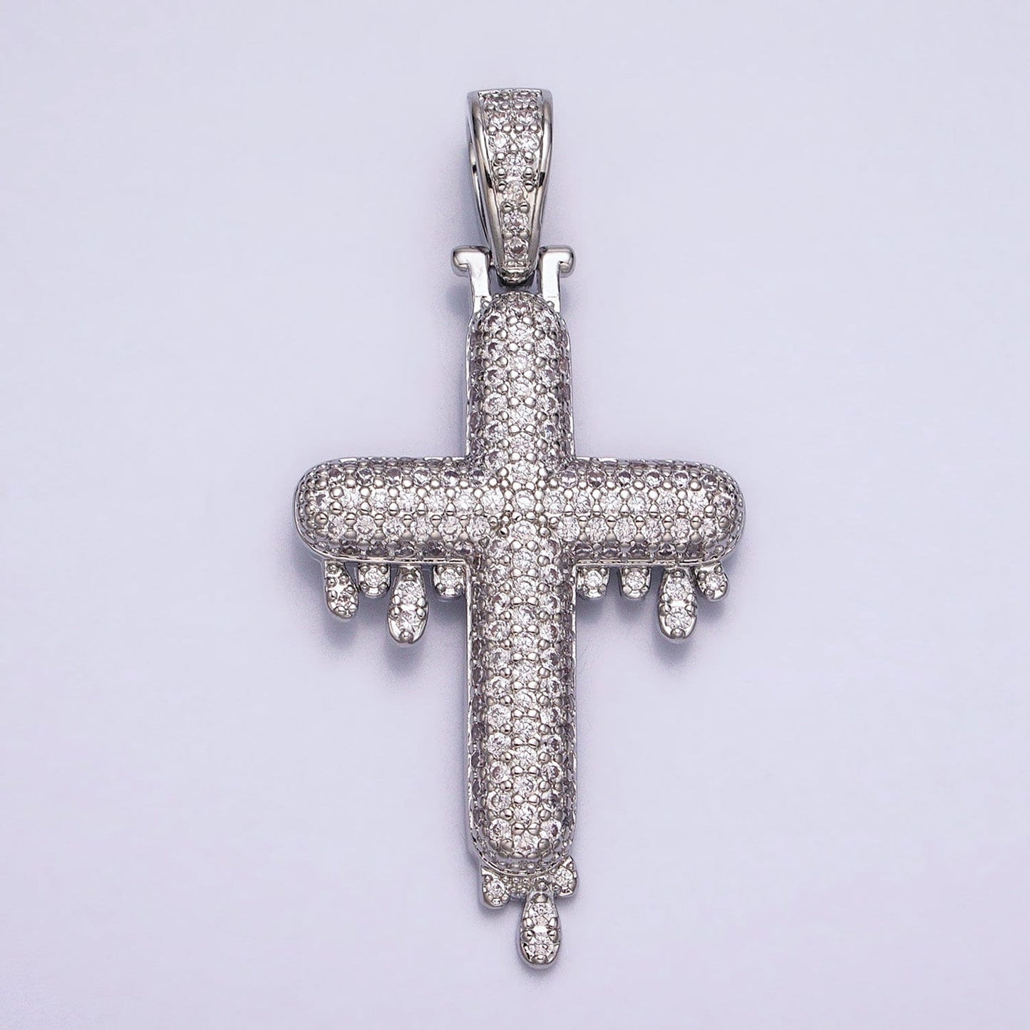 Iced Out Cubic Cross Pendant in 16k Gold Filled Charm for Hip Hop Religious Statement Jewelry AA377 AA378