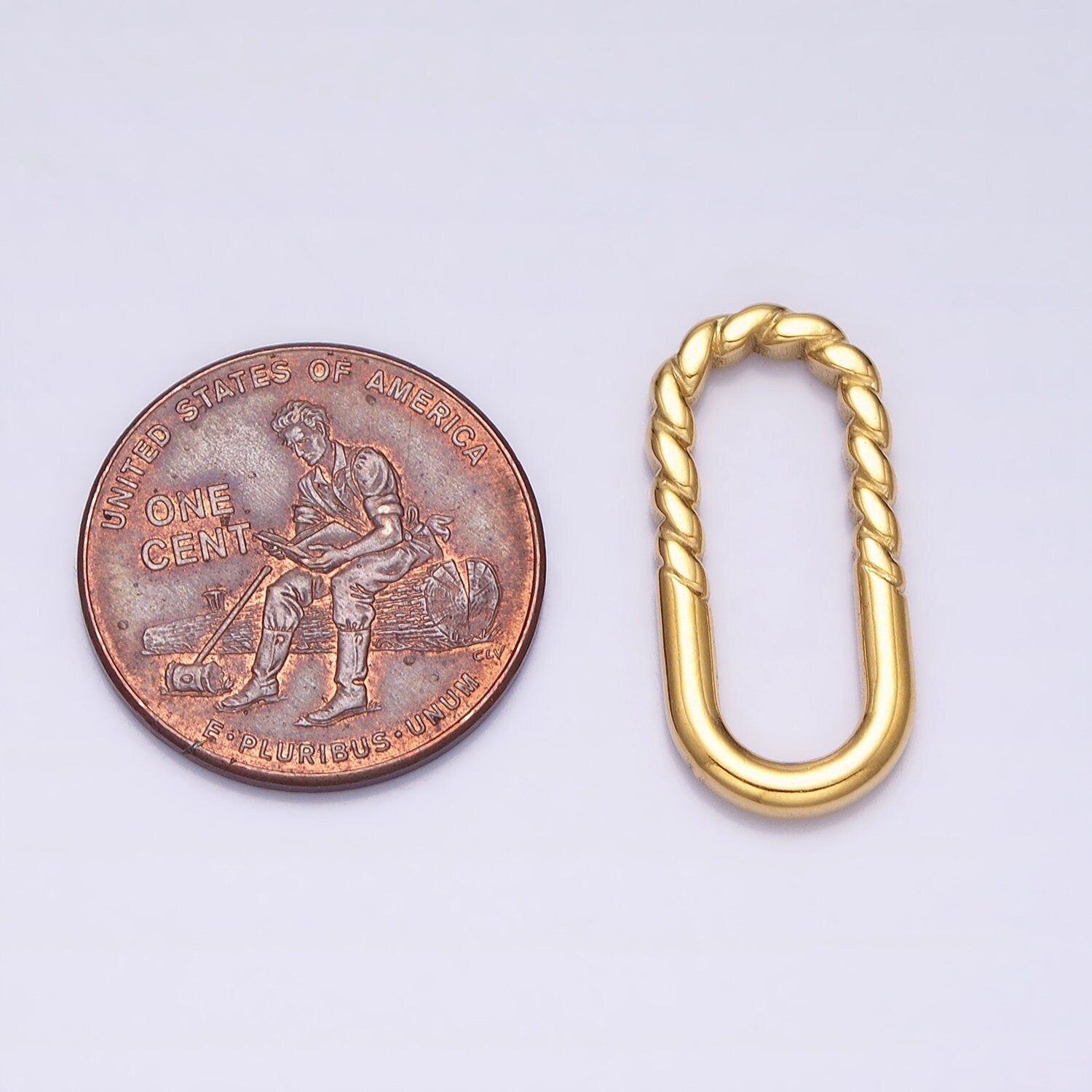 Gold Charm Enhancer Connector Twisted Rope Gold Oval Link Chain Enhancer Multiple Charm Thick Link Z290