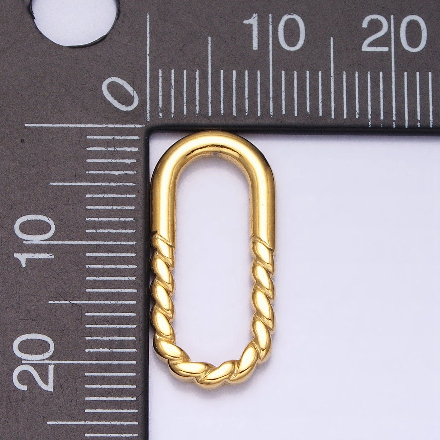 Gold Charm Enhancer Connector Twisted Rope Gold Oval Link Chain Enhancer Multiple Charm Thick Link Z290