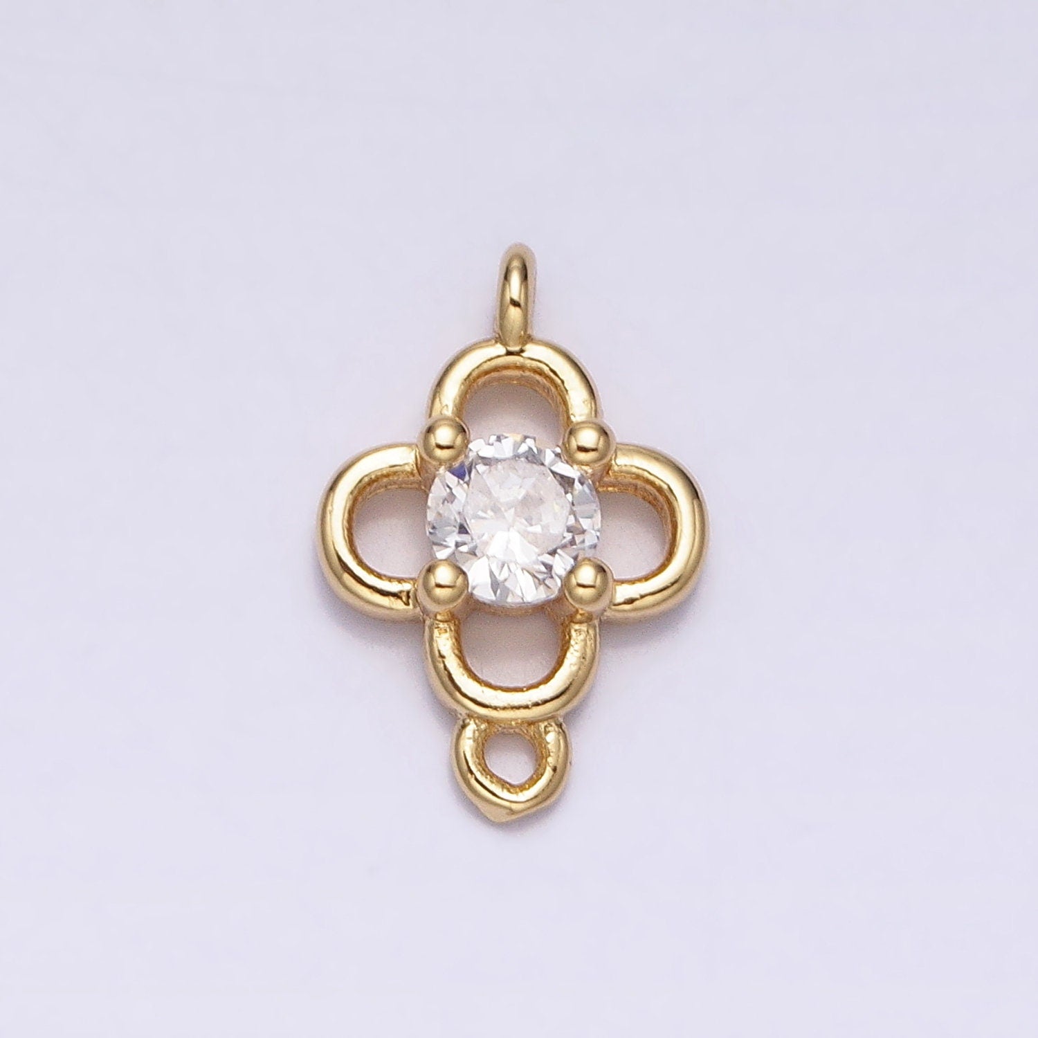 Mini Gold Clover Charm Connector for Bracelet Necklace Lucky Flower Jewelry Finding Handmade Necklace Earring Bracelet Link Connector AA966