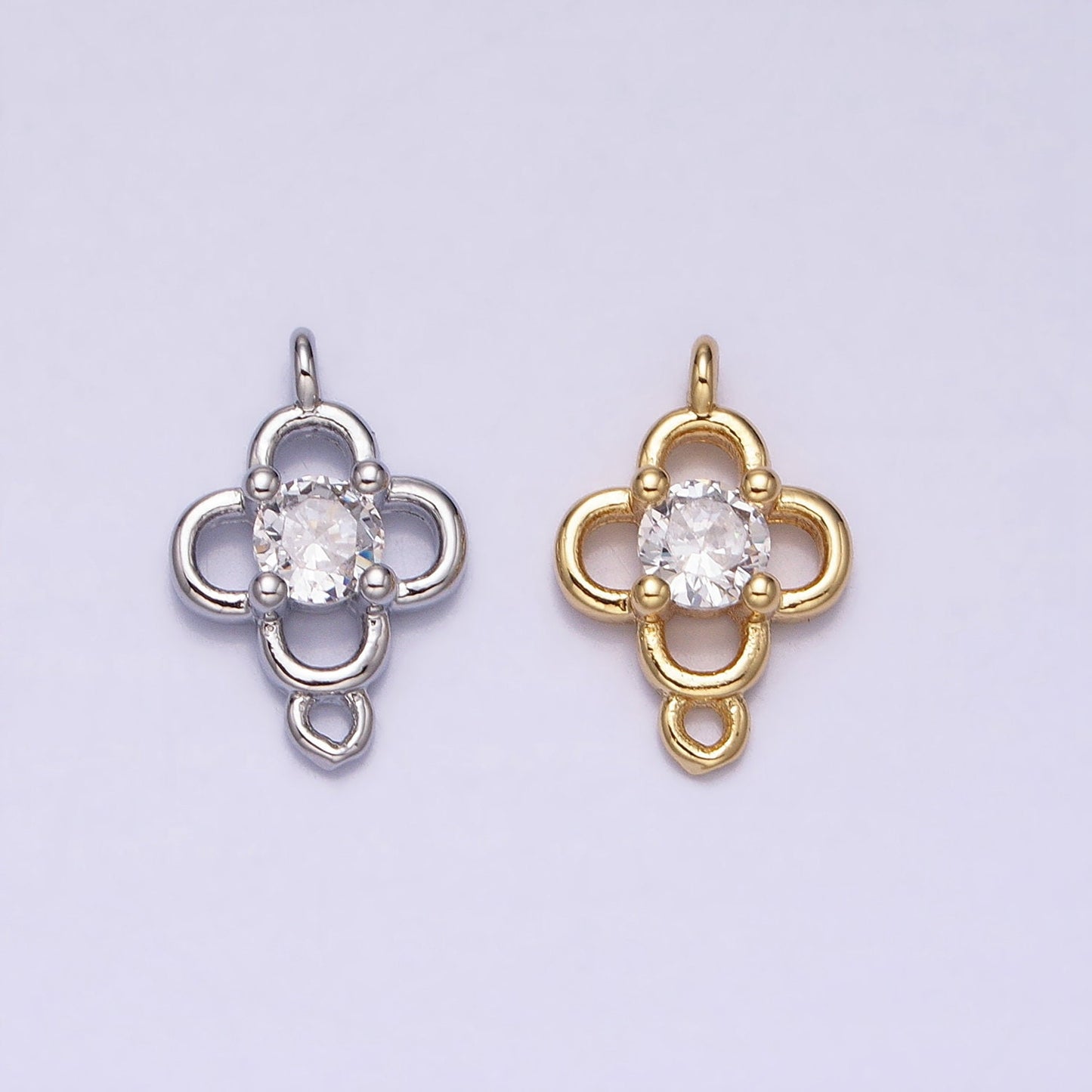 Mini Gold Clover Charm Connector for Bracelet Necklace Lucky Flower Jewelry Finding Handmade Necklace Earring Bracelet Link Connector AA966