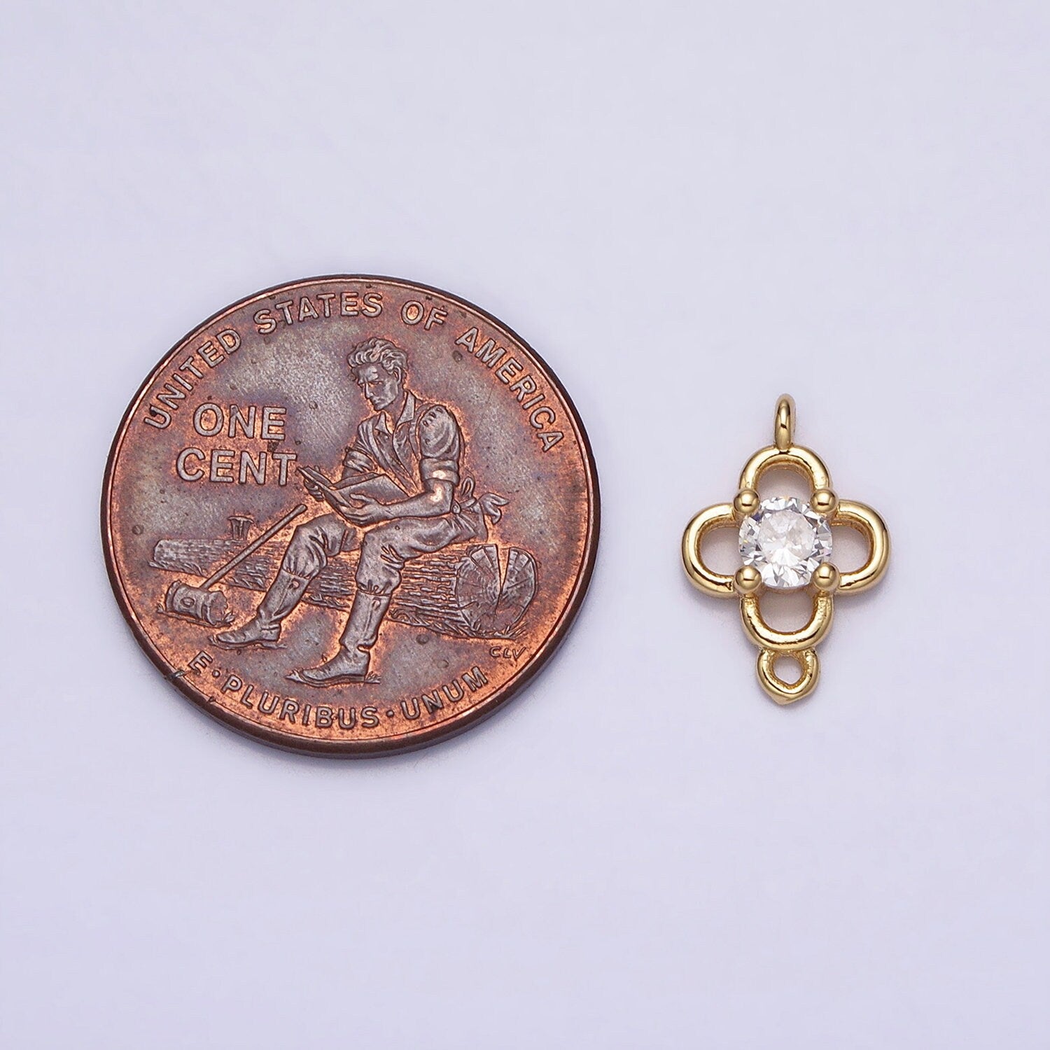 Mini Gold Clover Charm Connector for Bracelet Necklace Lucky Flower Jewelry Finding Handmade Necklace Earring Bracelet Link Connector AA966
