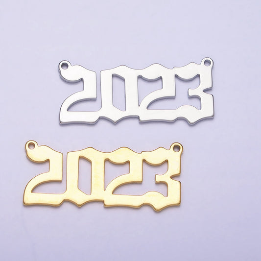 14K Gold Filled 2023 Year Charm Pendant, 2023 Graduation, Graduate Charm Pendant, DIY Handmade Jewelry Supply Y-851