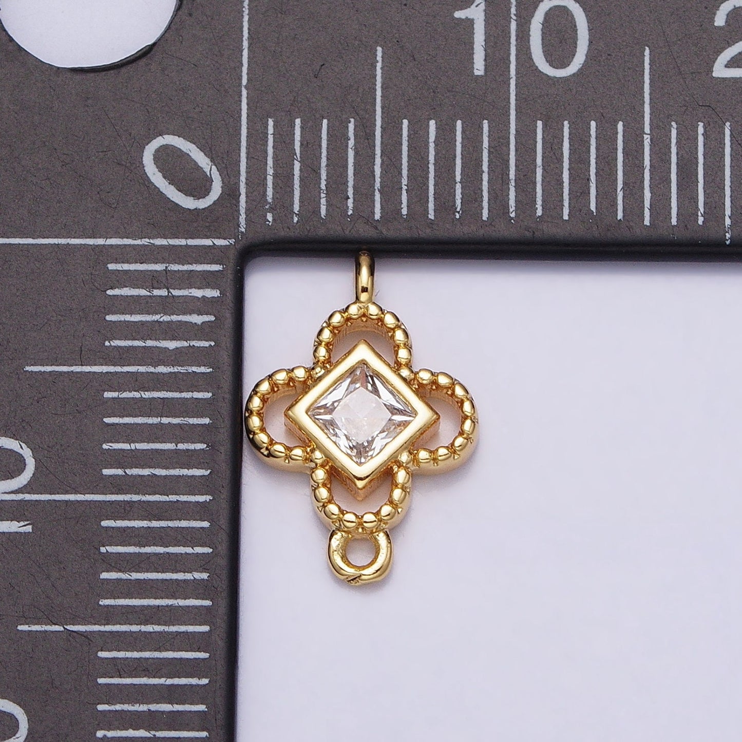 Mini Gold Clover Charm Connector for Lucky Flower Jewelry Finding Handmade Necklace Earring Bracelet Link Connector AA958