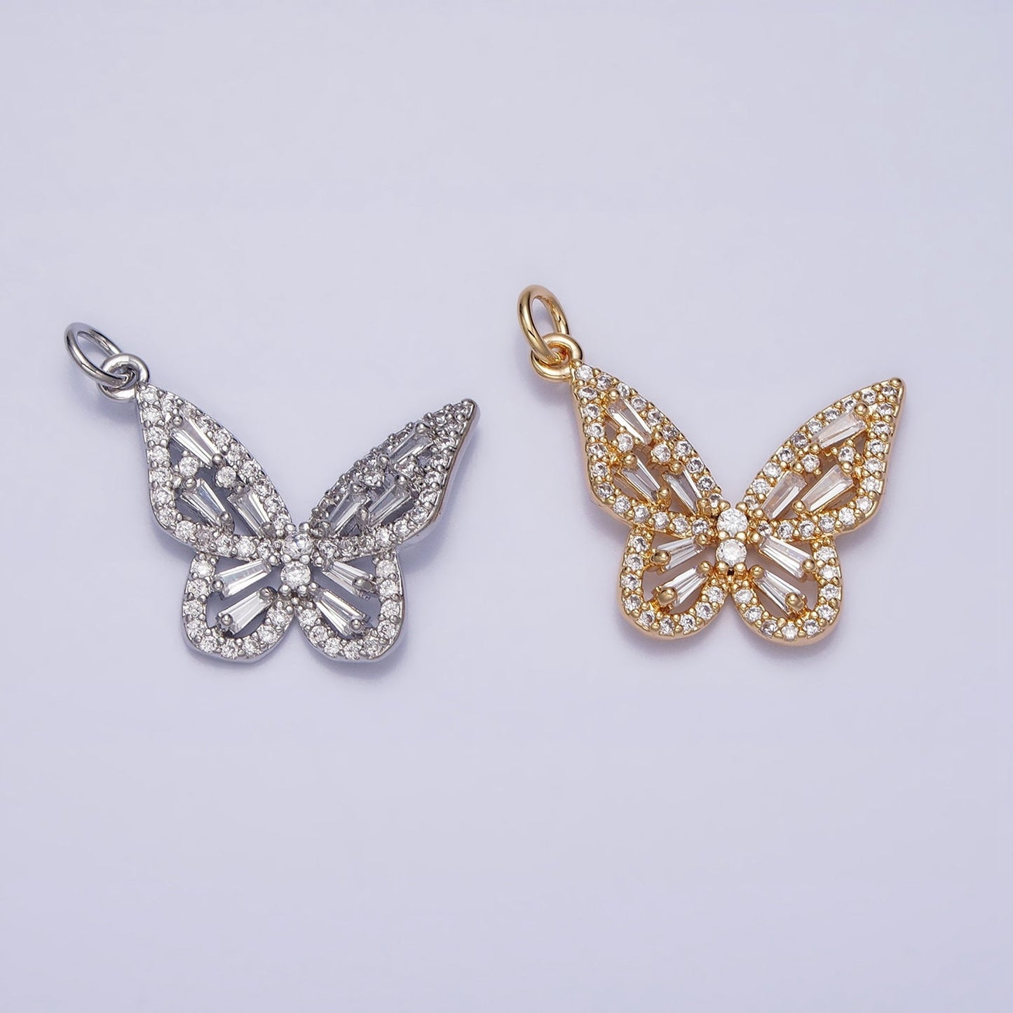 Dainty 18K Gold Plated Micro Pave Monarch Butterfly Charm, Cubic Zirconia Mariposa Pendant Charm, Gold Charm,DIYJewelry,chp321-323