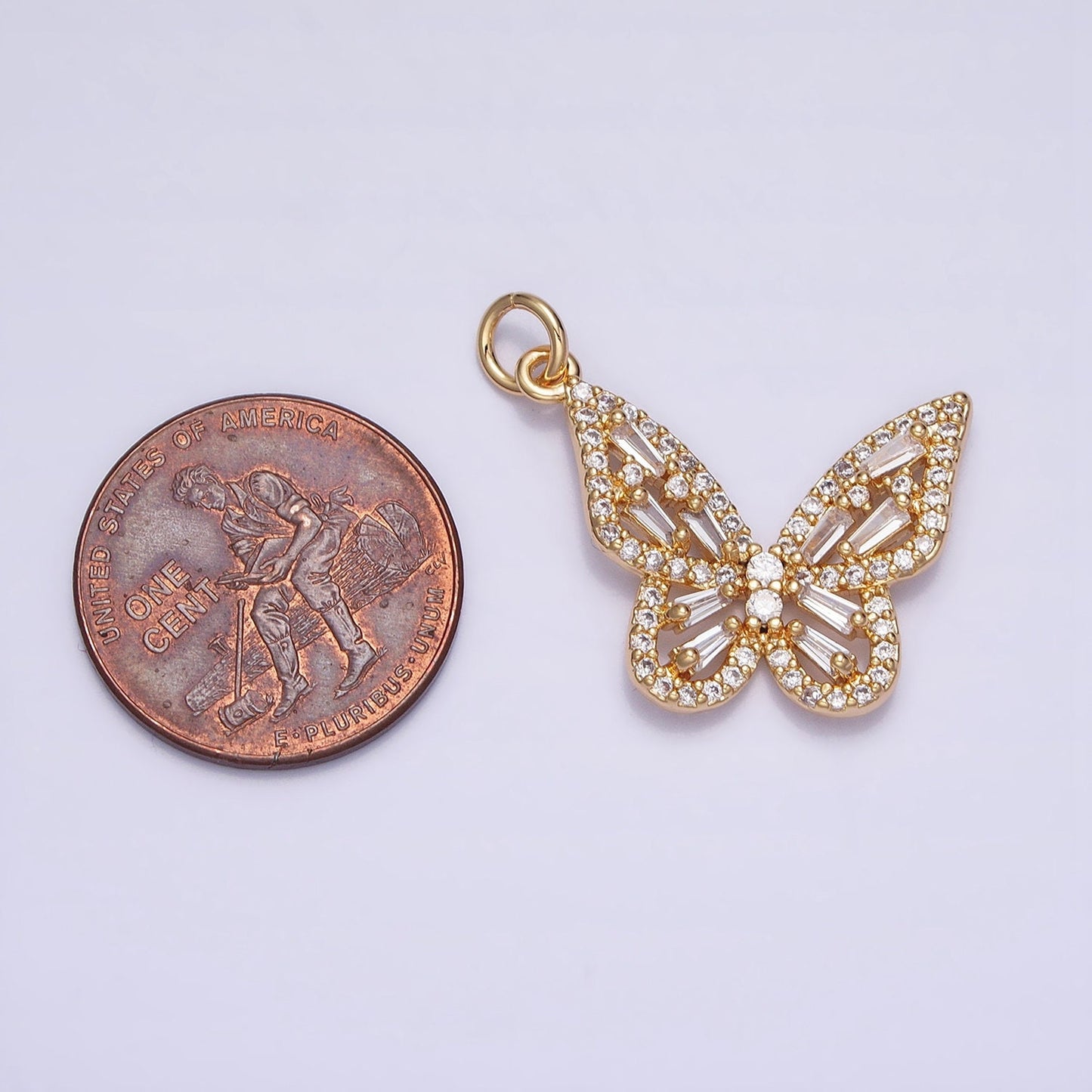 Dainty 18K Gold Plated Micro Pave Monarch Butterfly Charm, Cubic Zirconia Mariposa Pendant Charm, Gold Charm,DIYJewelry,chp321-323