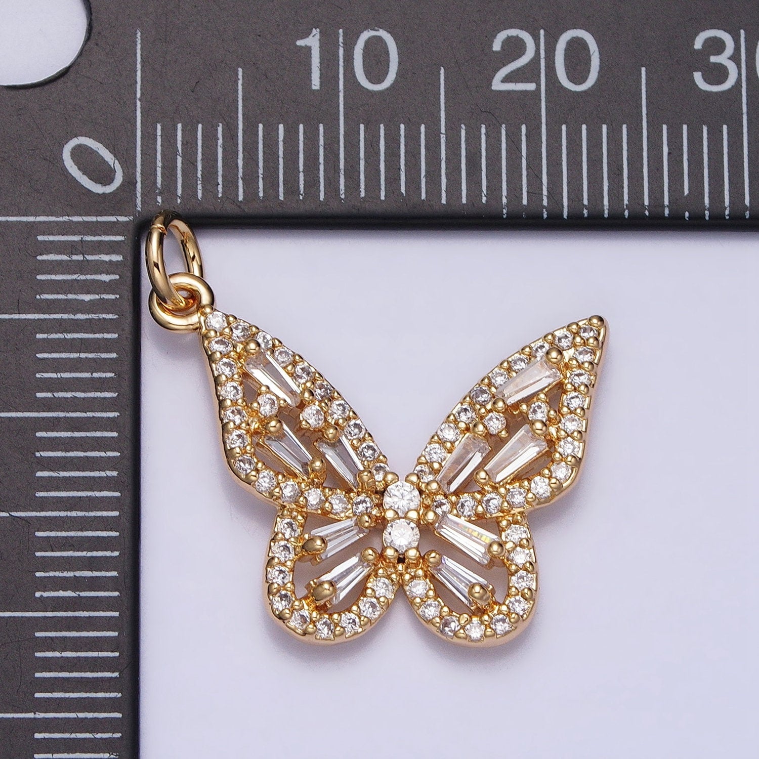 Dainty 18K Gold Plated Micro Pave Monarch Butterfly Charm, Cubic Zirconia Mariposa Pendant Charm, Gold Charm,DIYJewelry,chp321-323