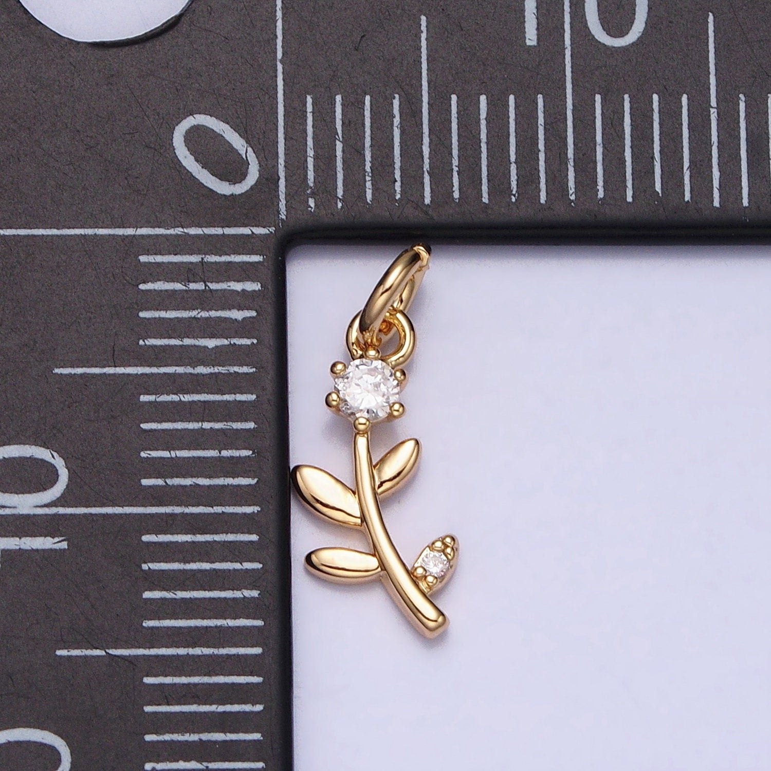 Gold Flower 24K Gold Filled Tiny Charms, Gold Filled Enamel Charm, Gold Floral charm Spring Colorful Jewelry Inspired, 1598