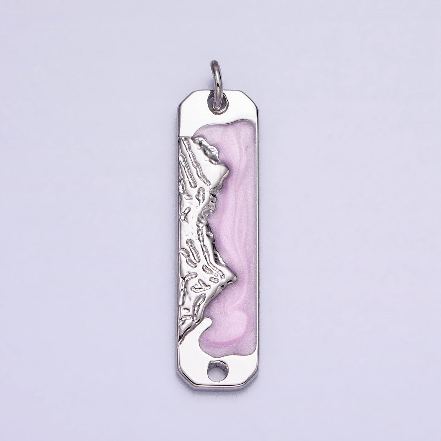 Pink Enamel Long Bar Mountain Charm Silver Gold Mountain Range Peaks Hill Earth Day Necklace Pendant AC569 AC570 AC571 AC572