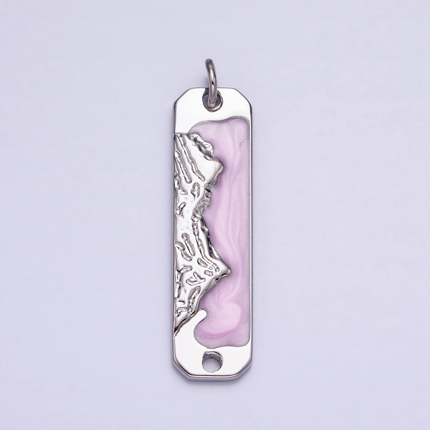 Pink Enamel Long Bar Mountain Charm Silver Gold Mountain Range Peaks Hill Earth Day Necklace Pendant AC569 AC570 AC571 AC572