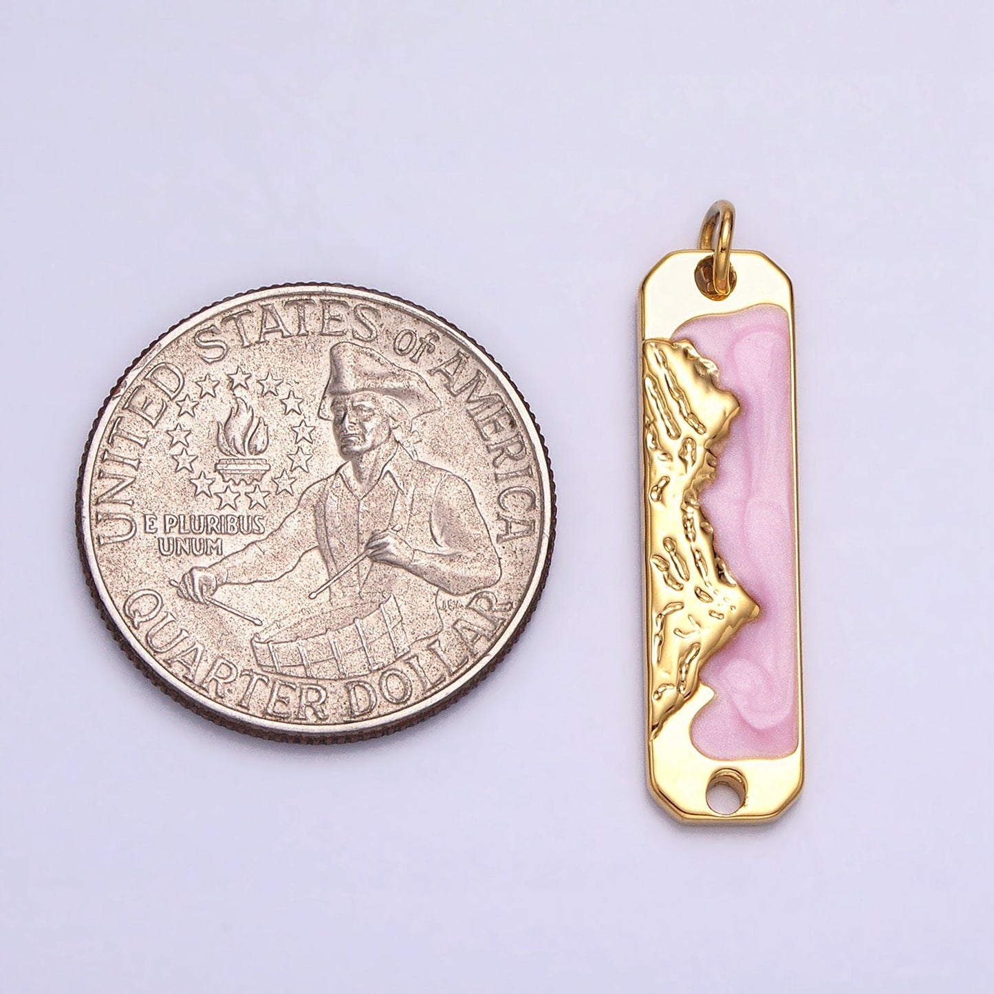 Pink Enamel Long Bar Mountain Charm Silver Gold Mountain Range Peaks Hill Earth Day Necklace Pendant AC569 AC570 AC571 AC572