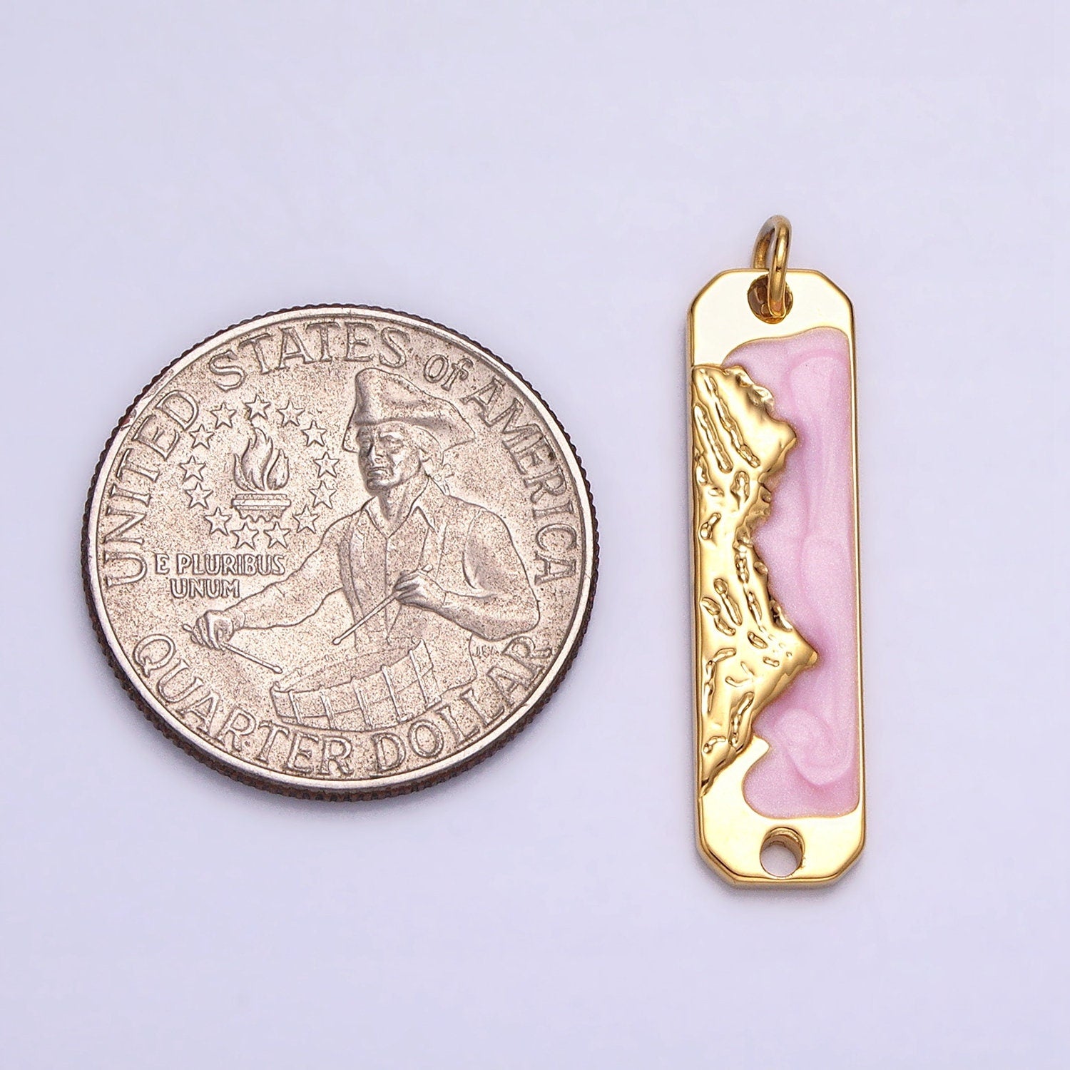 Pink Enamel Long Bar Mountain Charm Silver Gold Mountain Range Peaks Hill Earth Day Necklace Pendant AC569 AC570 AC571 AC572
