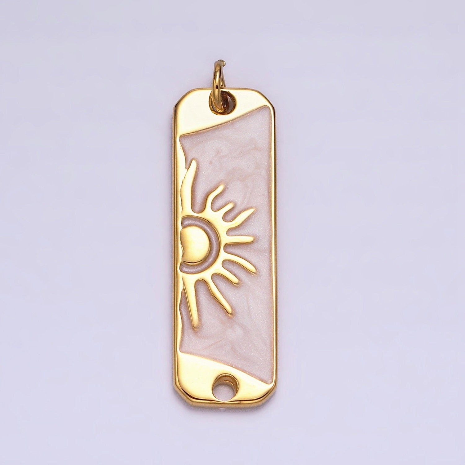 Pink Enamel Long Sun Charm Silver Gold Sun Rise Earth Day Necklace Pendant AC581 AC582