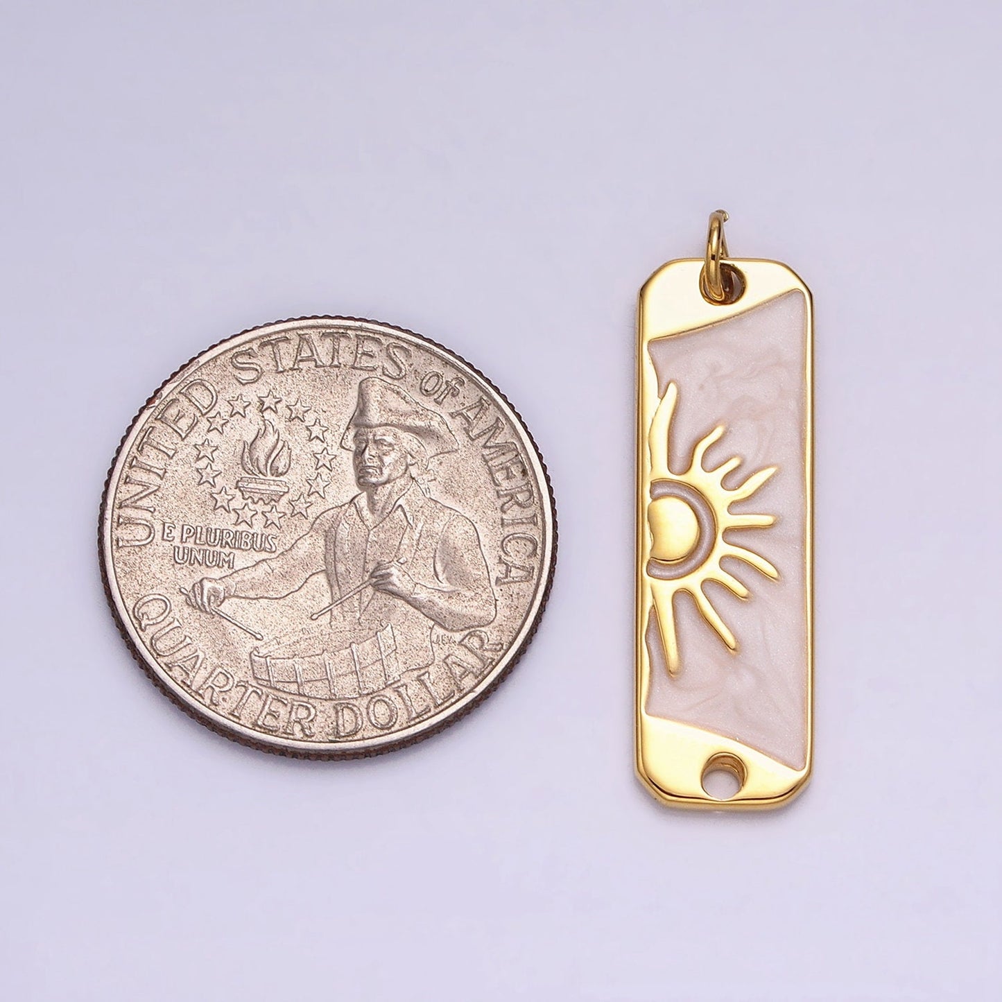 Pink Enamel Long Sun Charm Silver Gold Sun Rise Earth Day Necklace Pendant AC581 AC582