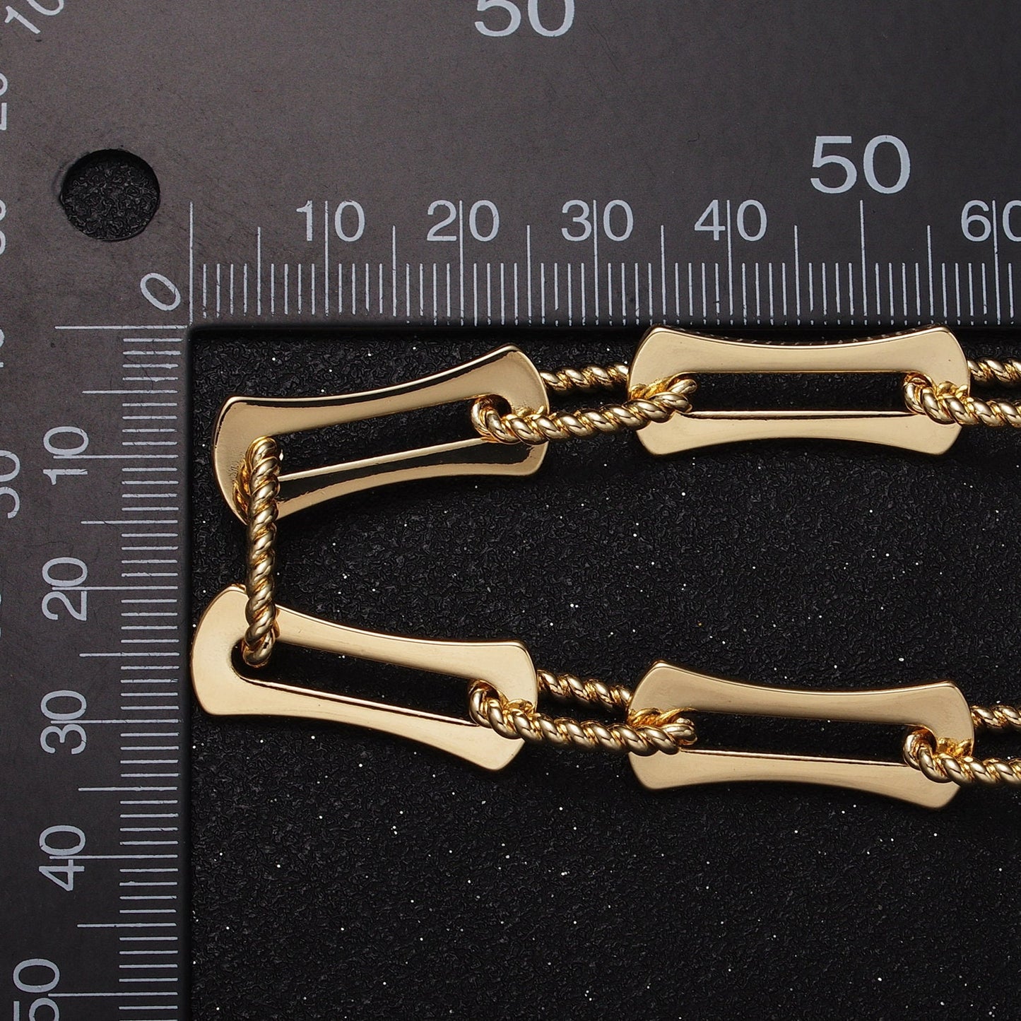 16k Gold Filled Designed Curved Paperclip Twisted Oblong Rope Link Unfinished Chain in Gold & Silver Statement Big Chain | ROLL-1137