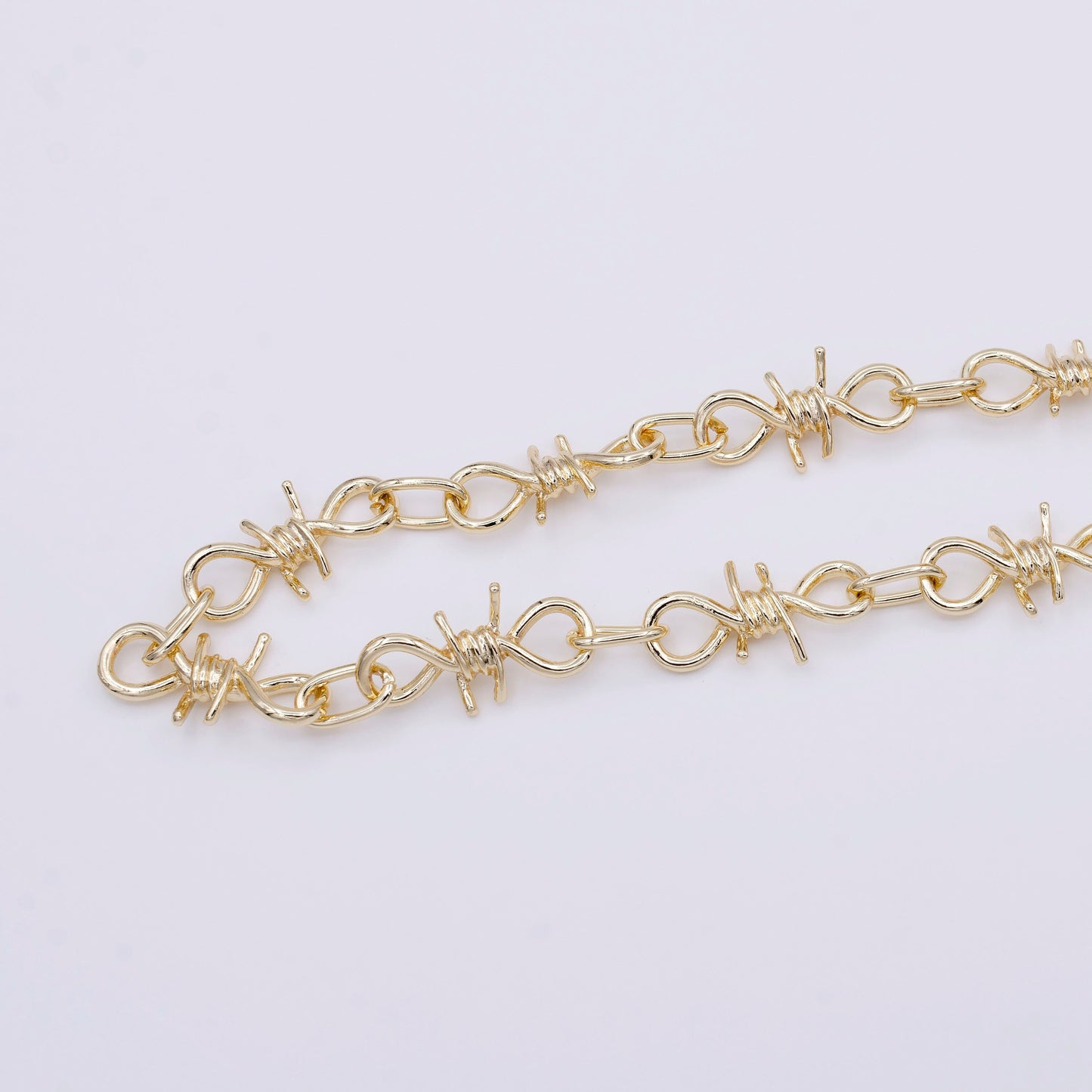 Barbed Wire Chain By Yard Gothic Designed 29.3mm x 15.2mm Gold, Silver, Black Wholesale Roll Chain - Roll-957, Roll-958, Roll-959