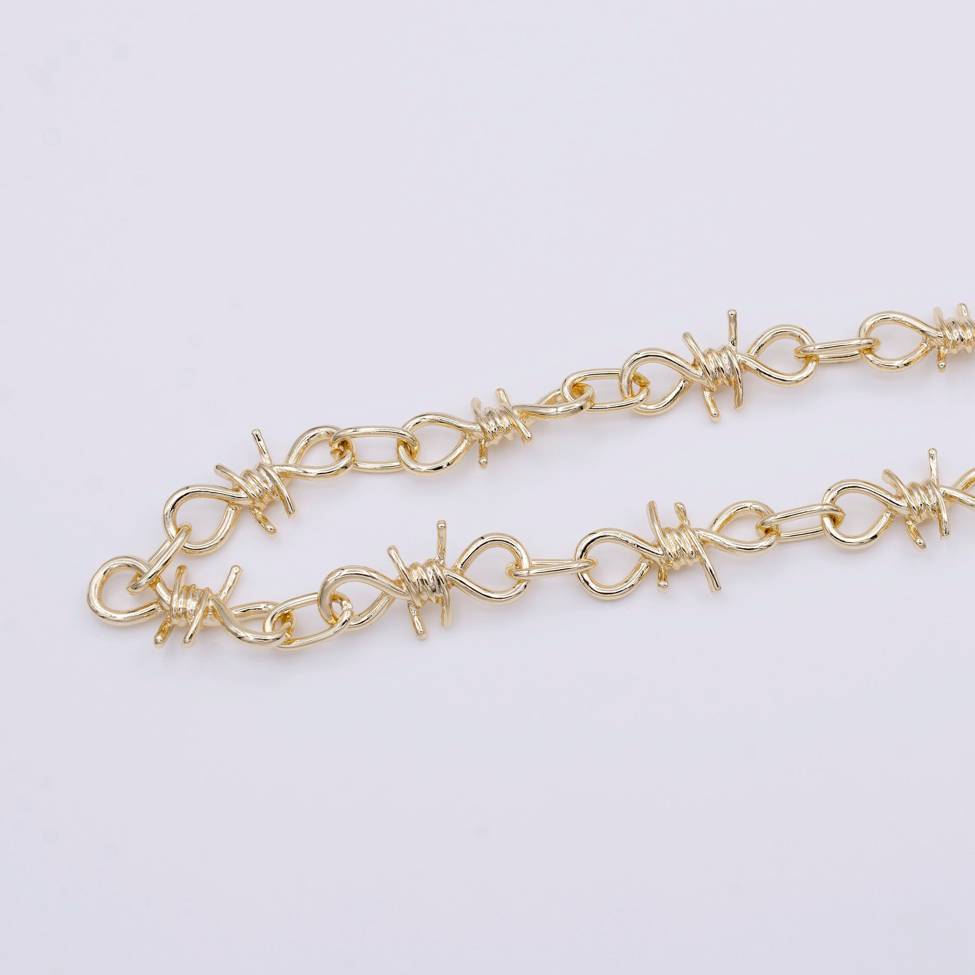 Barbed Wire Chain By Yard Gothic Designed 29.3mm x 15.2mm Gold, Silver, Black Wholesale Roll Chain - Roll-957, Roll-958, Roll-959