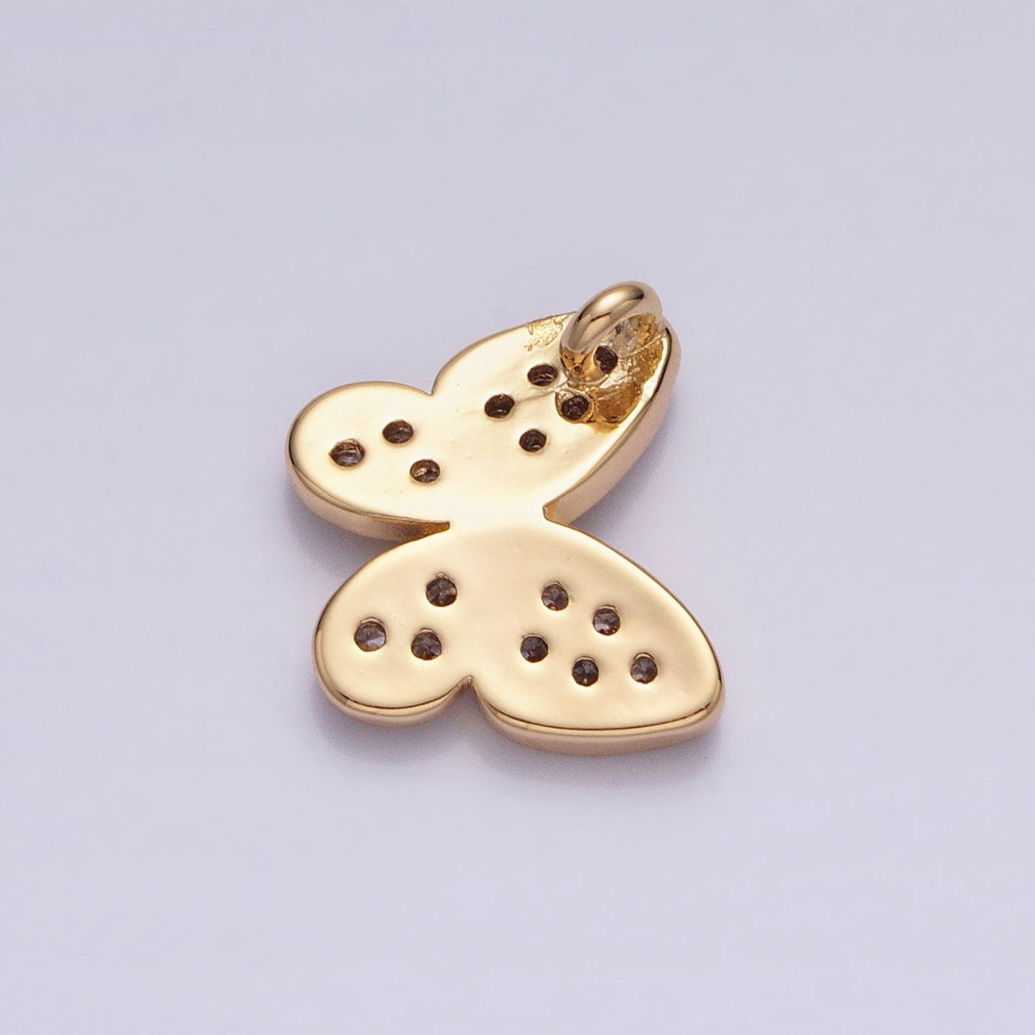 Teeny Tiny Butterfly Charm CZ Gold Plated Charm for bracelet necklace earring component AA357