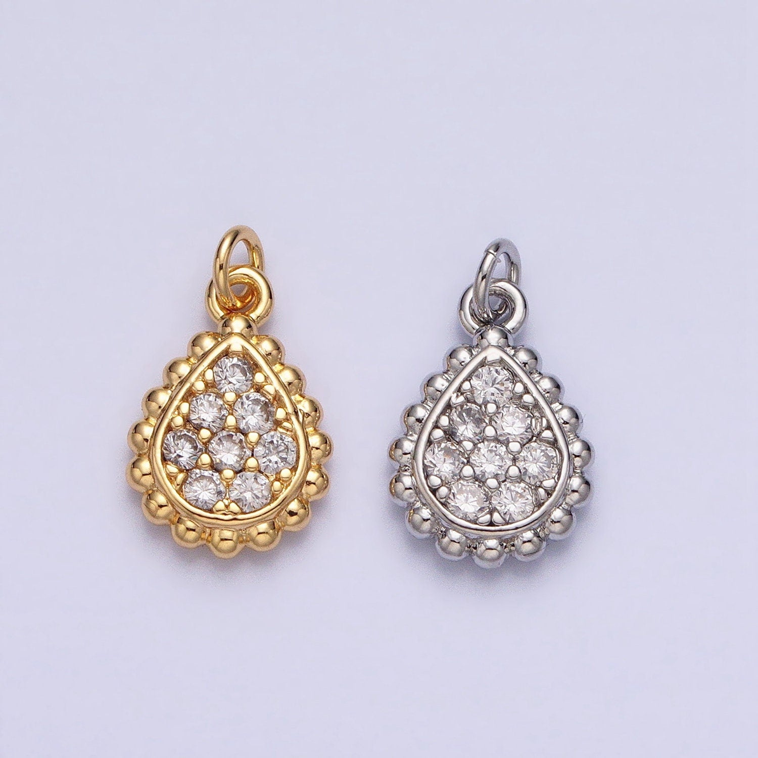 Mini Tear Drop Pendant Pear Cubic Charm, Jewelry suppliers, Beaded charm, 18k Gold Filled Finding for Necklace Bracelet Supply AC615