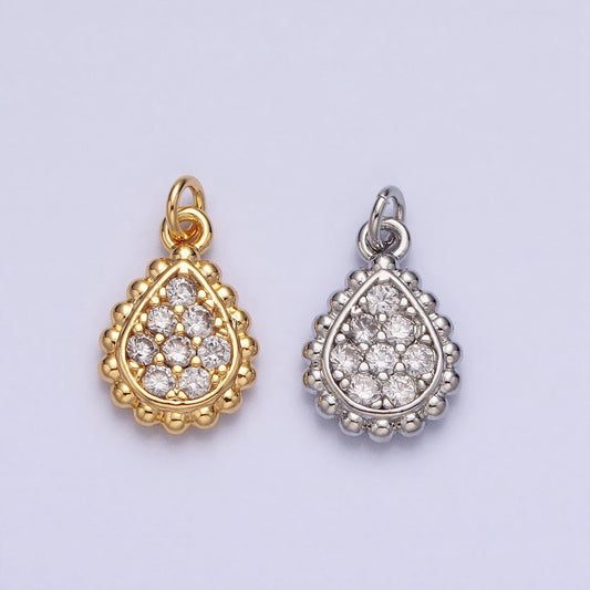 Mini Tear Drop Pendant Pear Cubic Charm, Jewelry suppliers, Beaded charm, 18k Gold Filled Finding for Necklace Bracelet Supply AC615
