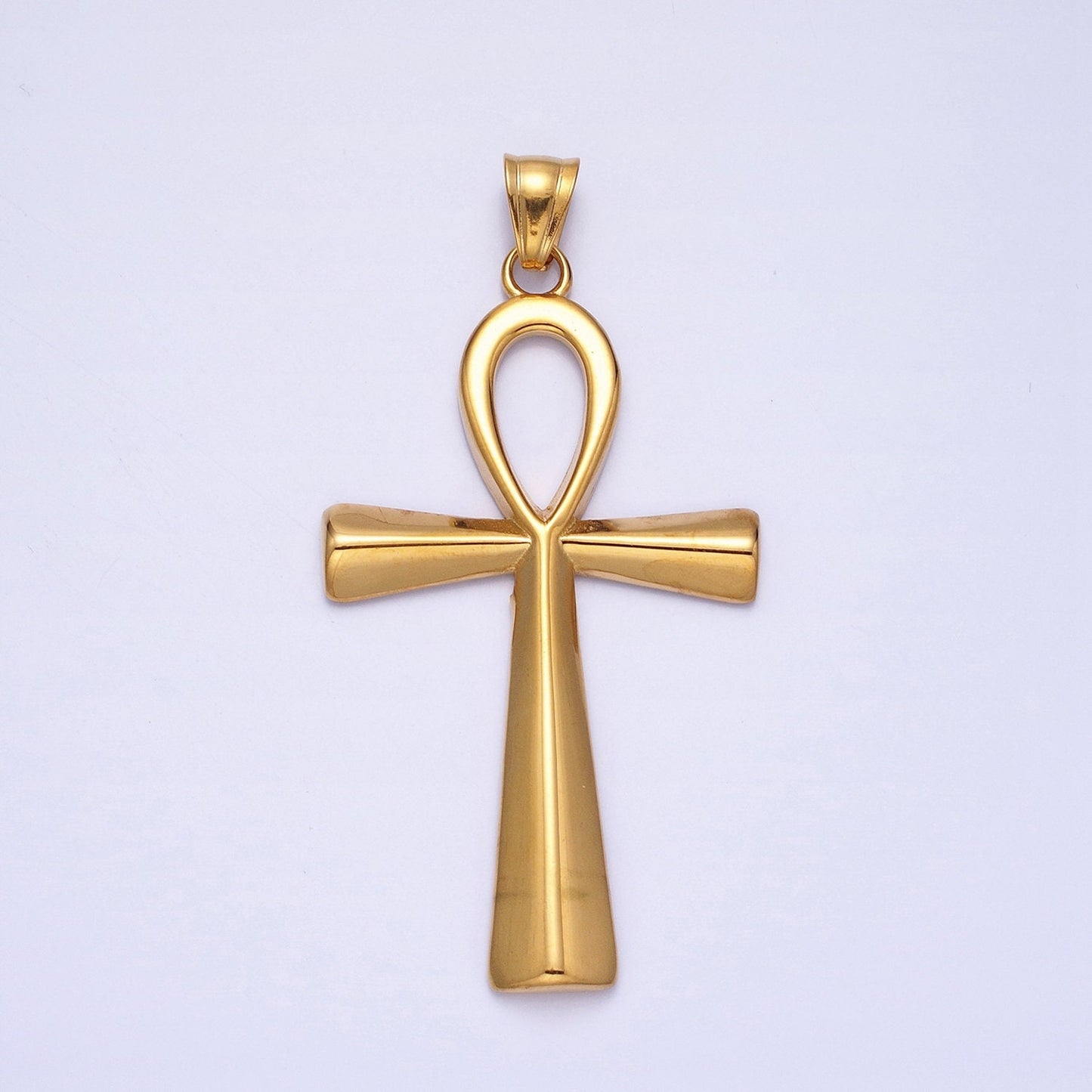 Stainless Steel Religious Ankh Cross Pendant in Silver Gold | P-1085 P-1086