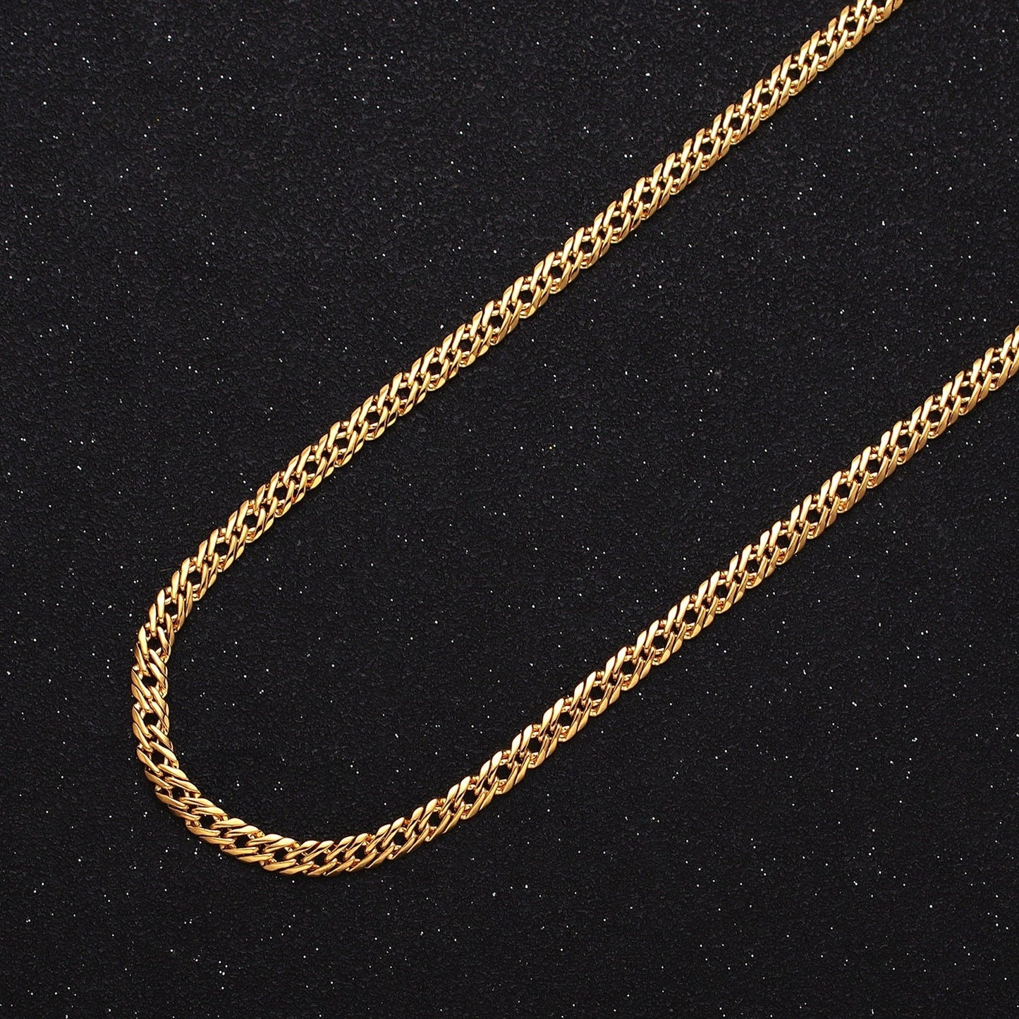 Dainty Double Curb Chain Link in 24k Gold Filled Unfinished chain by Yard Wholesale Bulk Chain ROLL-1339