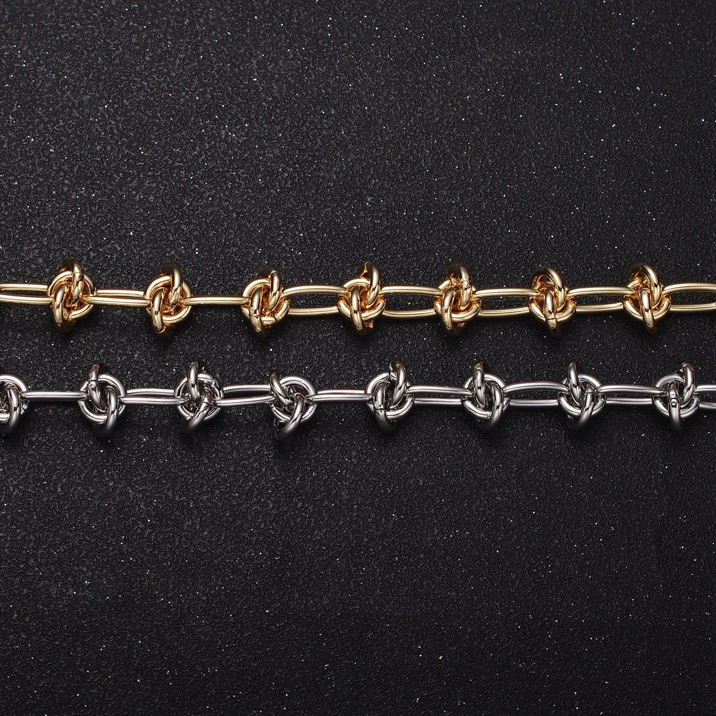 Chunky 10mm Gold Silver Knot Link Chain by Yard Thick Barbed Wire Unfinished Chain for Necklaces Bracelets Jewelry Making | ROLL-1143