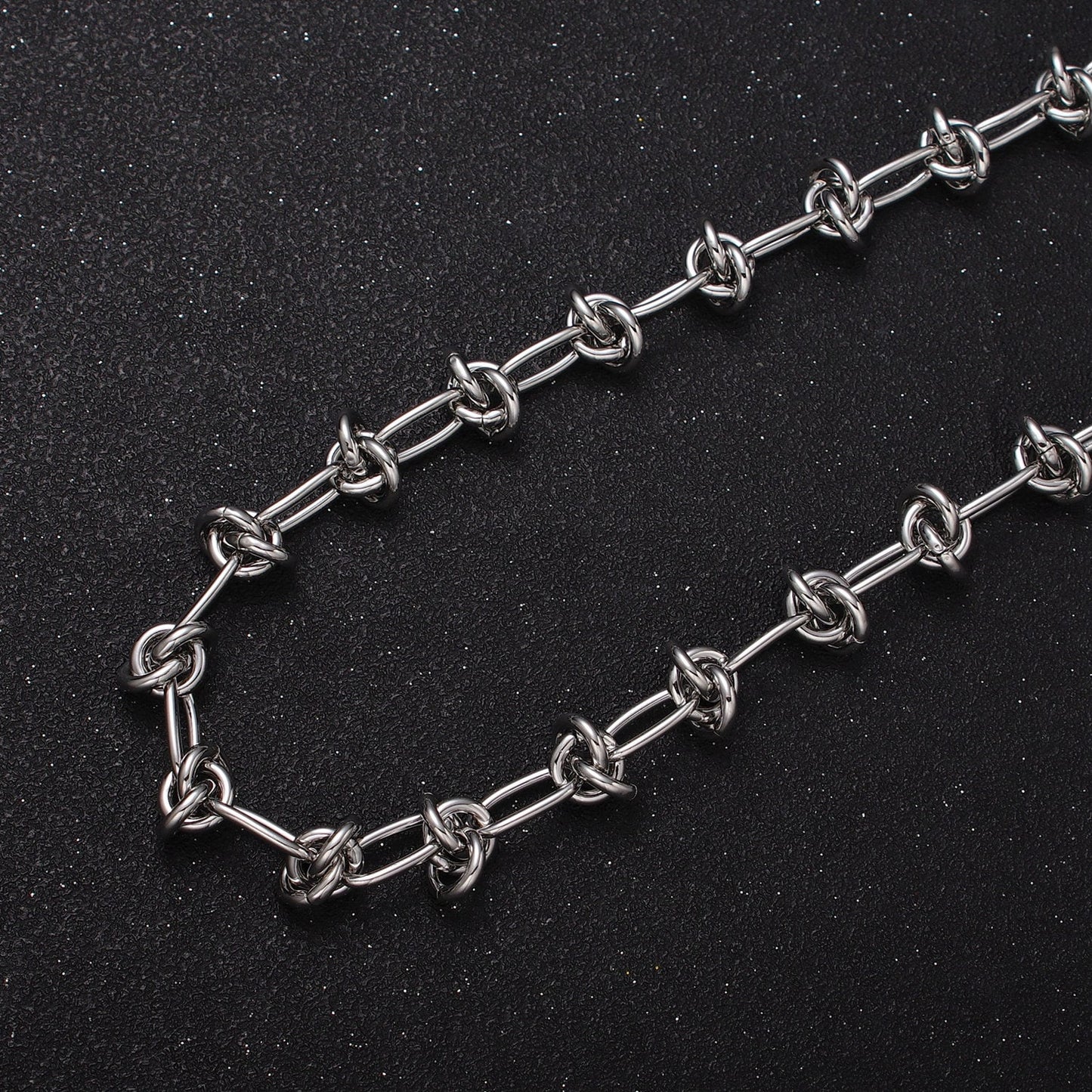 Chunky 10mm Gold Silver Knot Link Chain by Yard Thick Barbed Wire Unfinished Chain for Necklaces Bracelets Jewelry Making | ROLL-1143