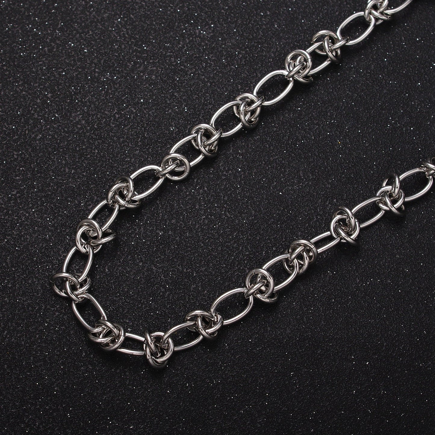 Medium 7.5mm Gold Silver Knot Link Chain by Yard Thick Barbed Wire Unfinished Chain for Necklaces Bracelets Jewelry Making | ROLL-1145
