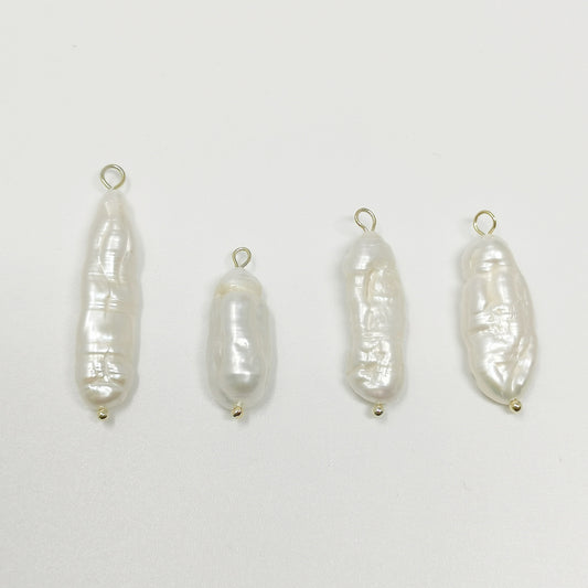 Products 1x Freeform Rice pearls Charm Natural white pearls Pendant Natural freshwater pearls Small pearls Charm for jewelry Making P1572