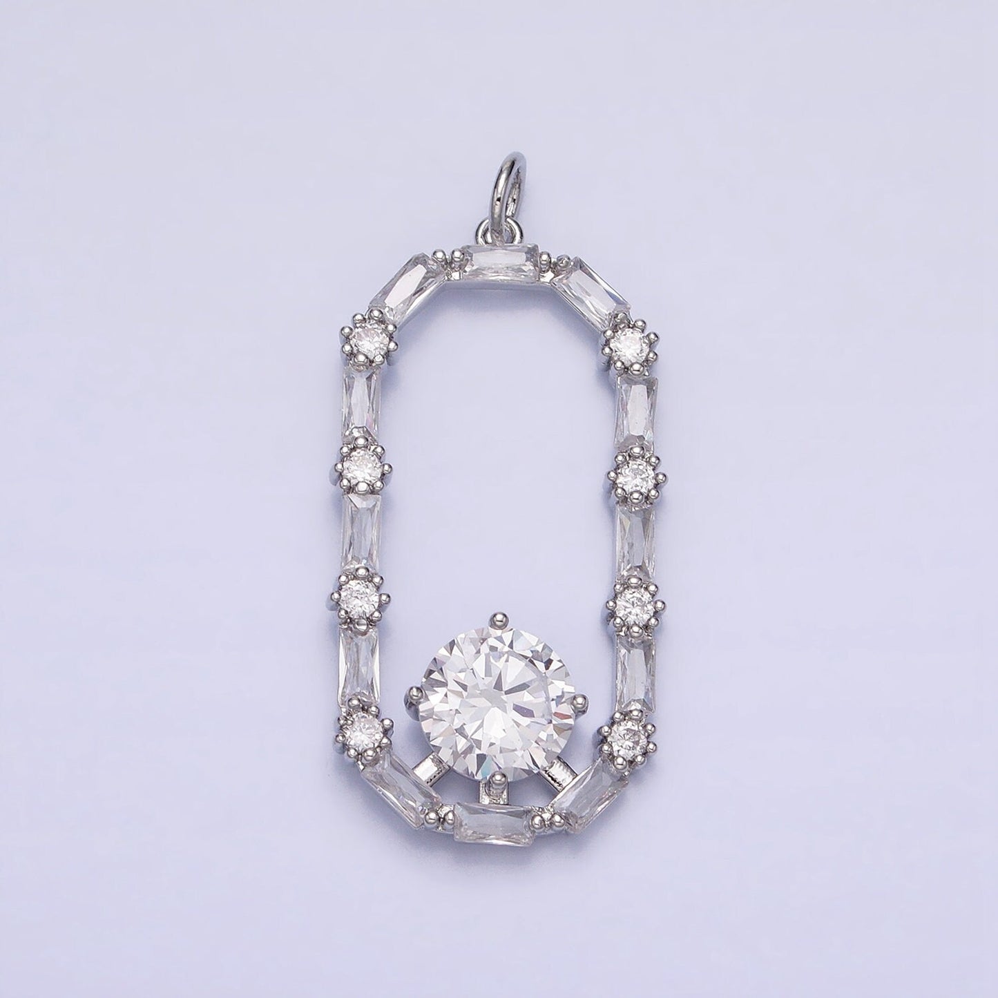 Dainty Baguette Oval charm Mini 16K Gold Filled Luxury Geometric pendant for Necklace Bracelet Earring Component AC970