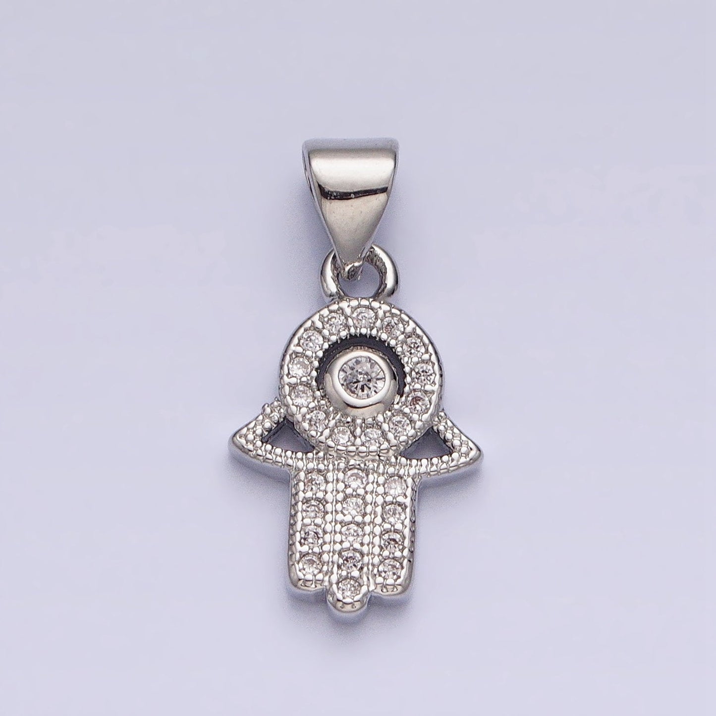 Gold Hamsa Hand Charm Micro Pave Charm , Hand Of Fatima Jewelry Pendant Charm for Religious Jewelry Supply AA359