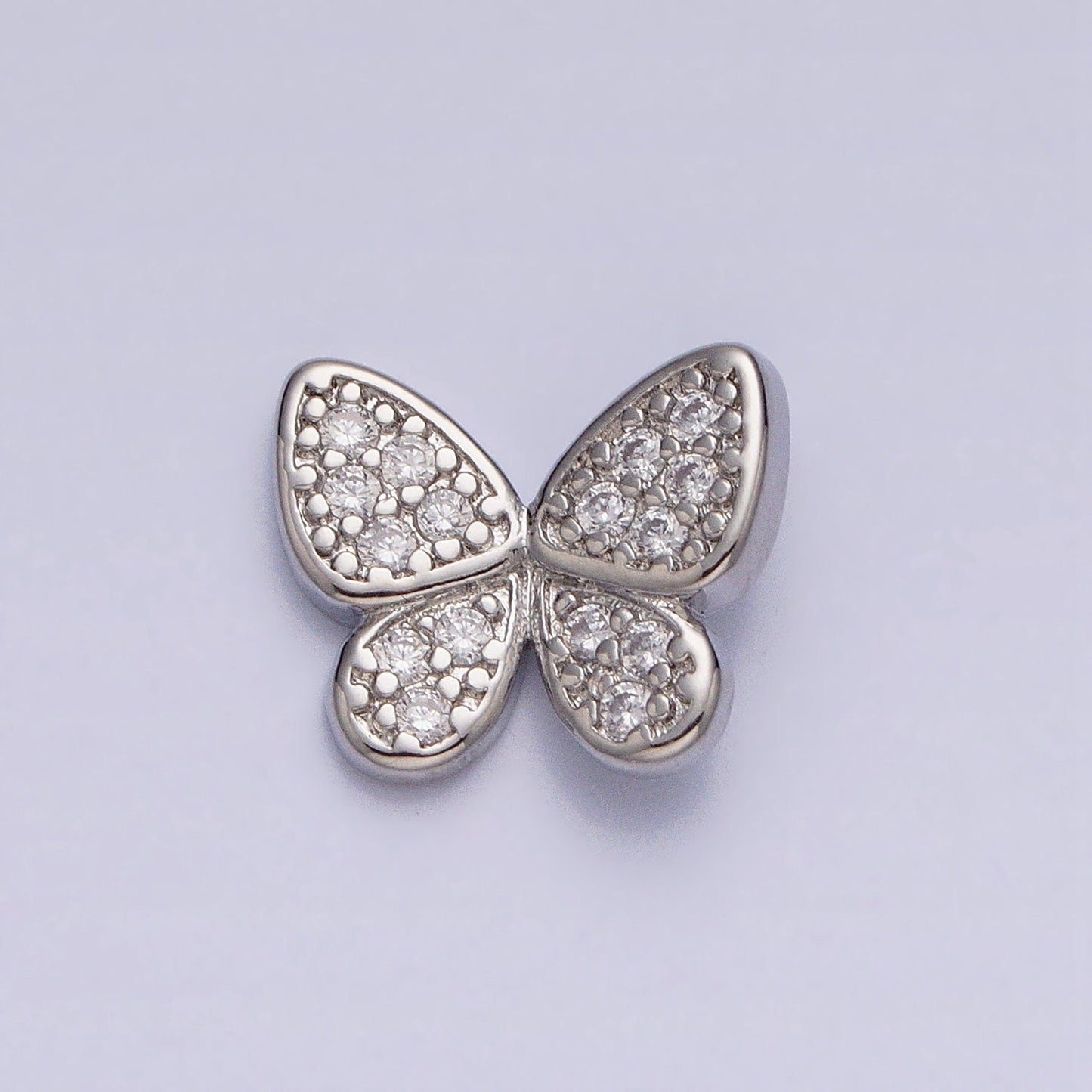 Small Butterfly Charm CZ Gold Plated Charm for bracelet necklace earring component AA357